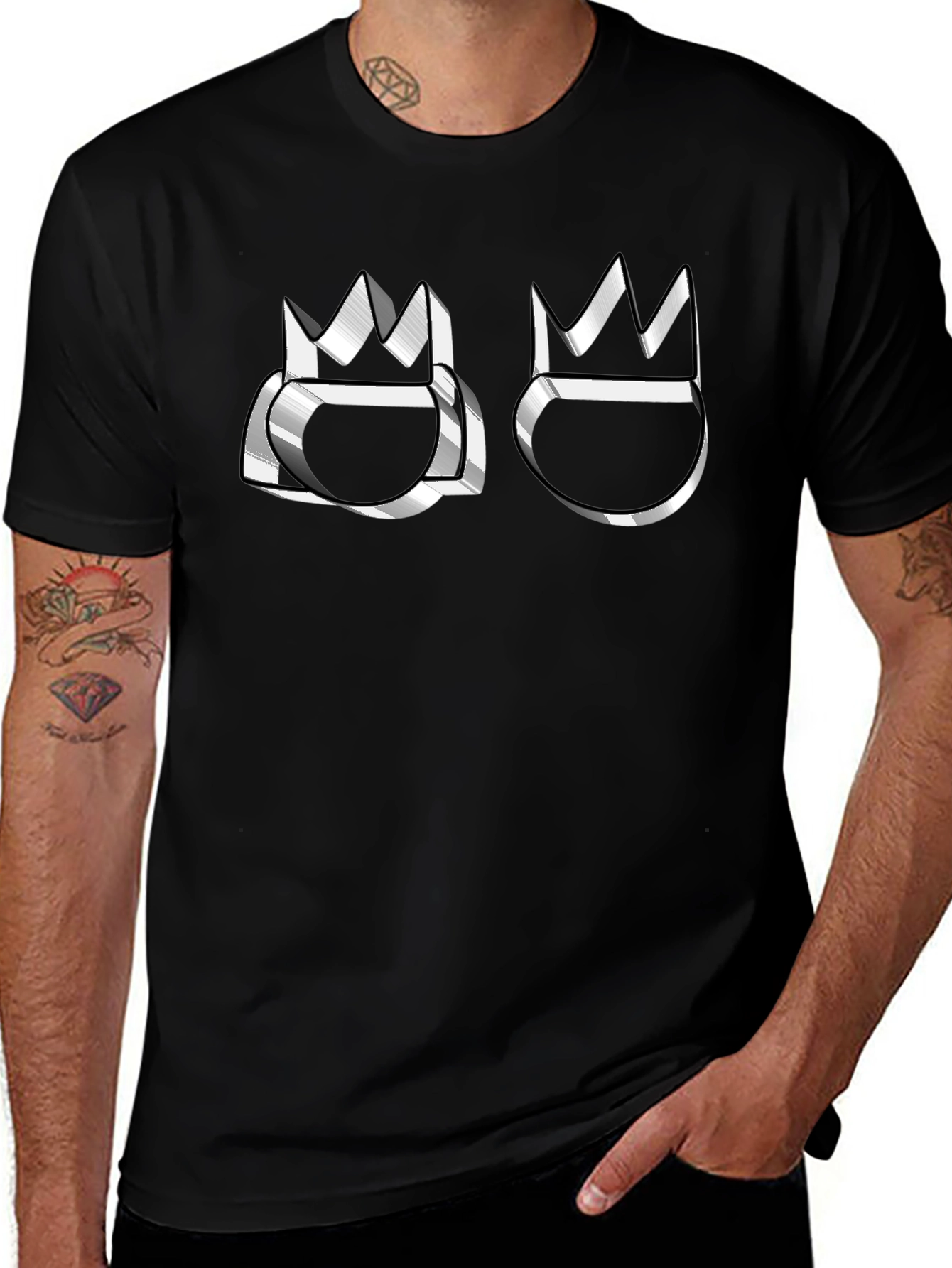 Crown Emblem Graphic Black T-Shirt