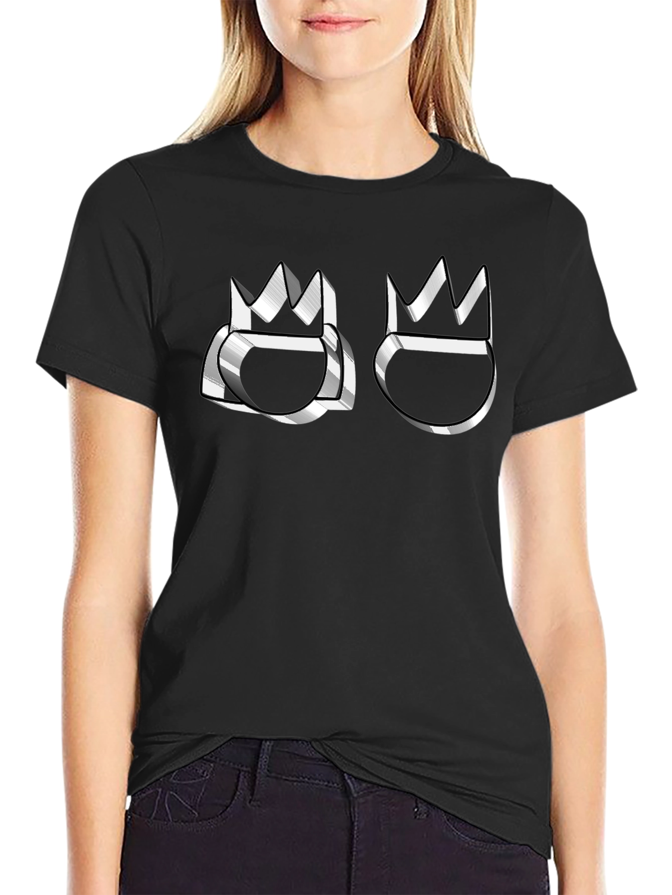 Crown Emblem Graphic Black T-Shirt