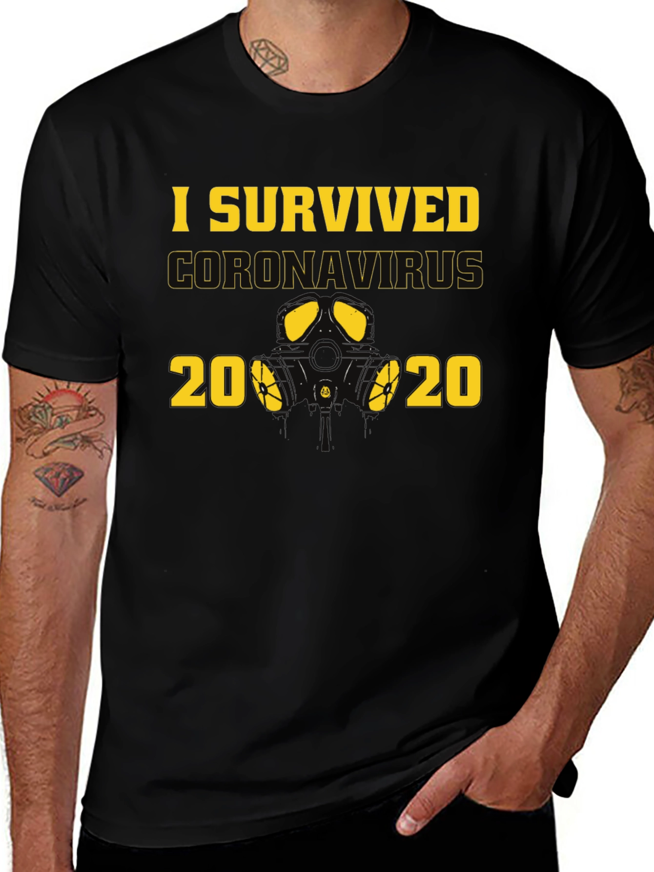 I Survived Coronavirus 2020 Black T-Shirt