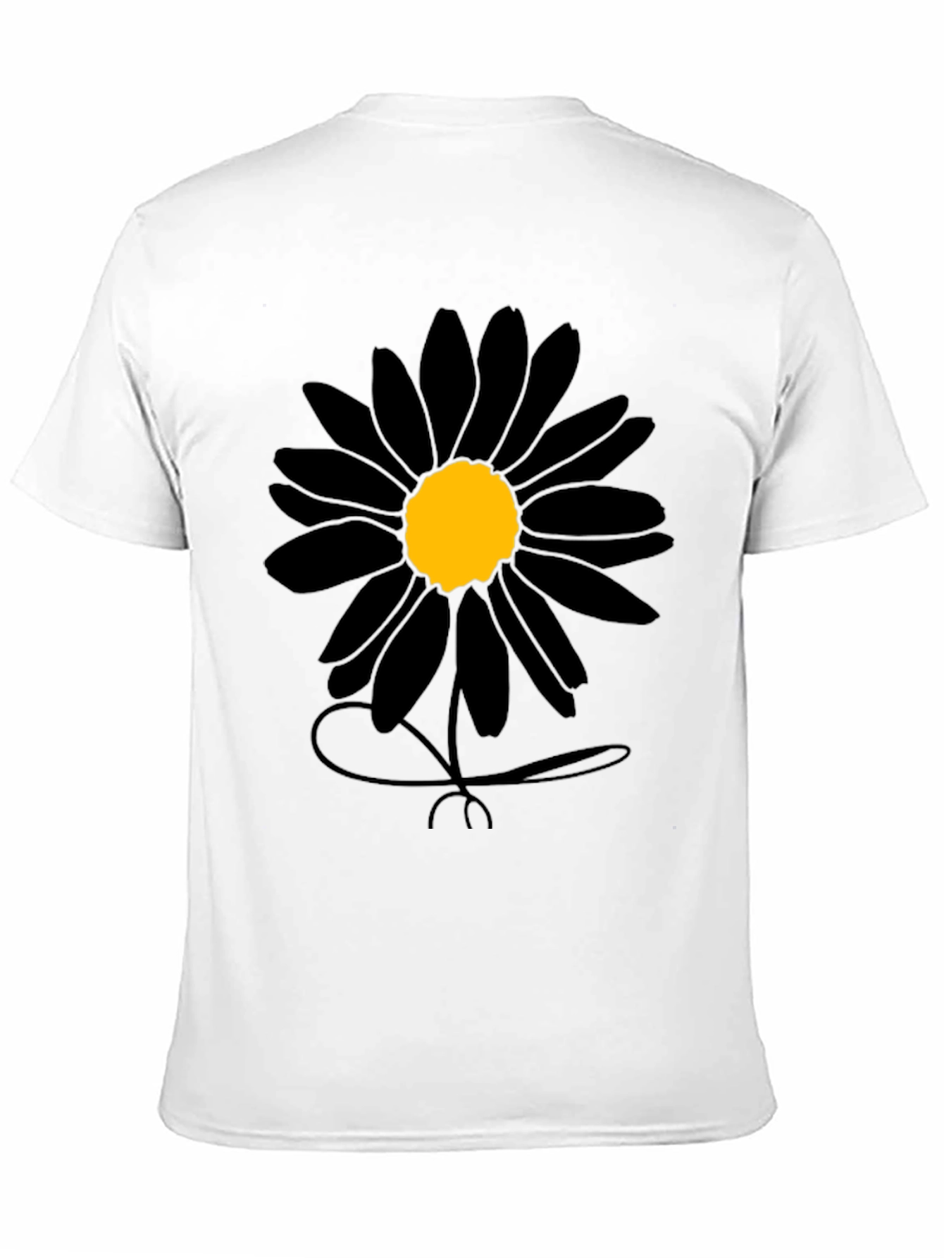 Black Daisy Graphic Tee - Mens Casual Shirt