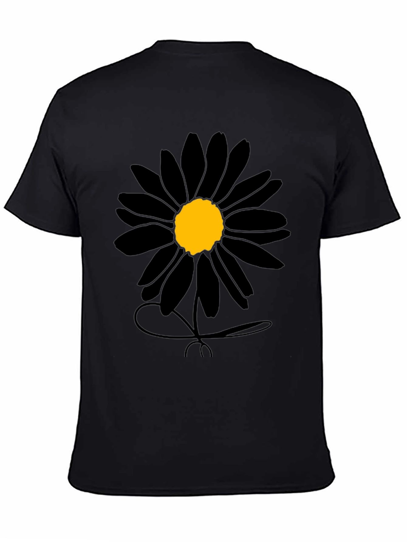 Black Daisy Graphic Tee - Mens Casual Shirt