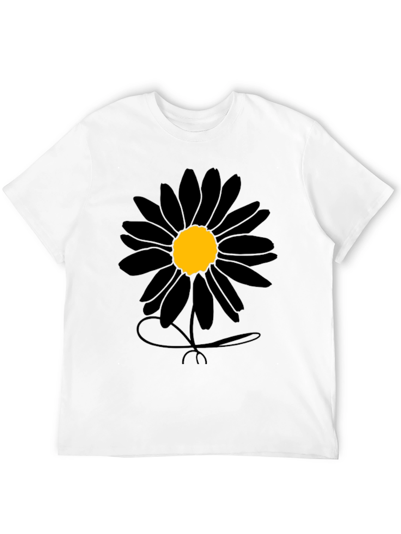 Black Daisy Graphic Tee - Mens Casual Shirt