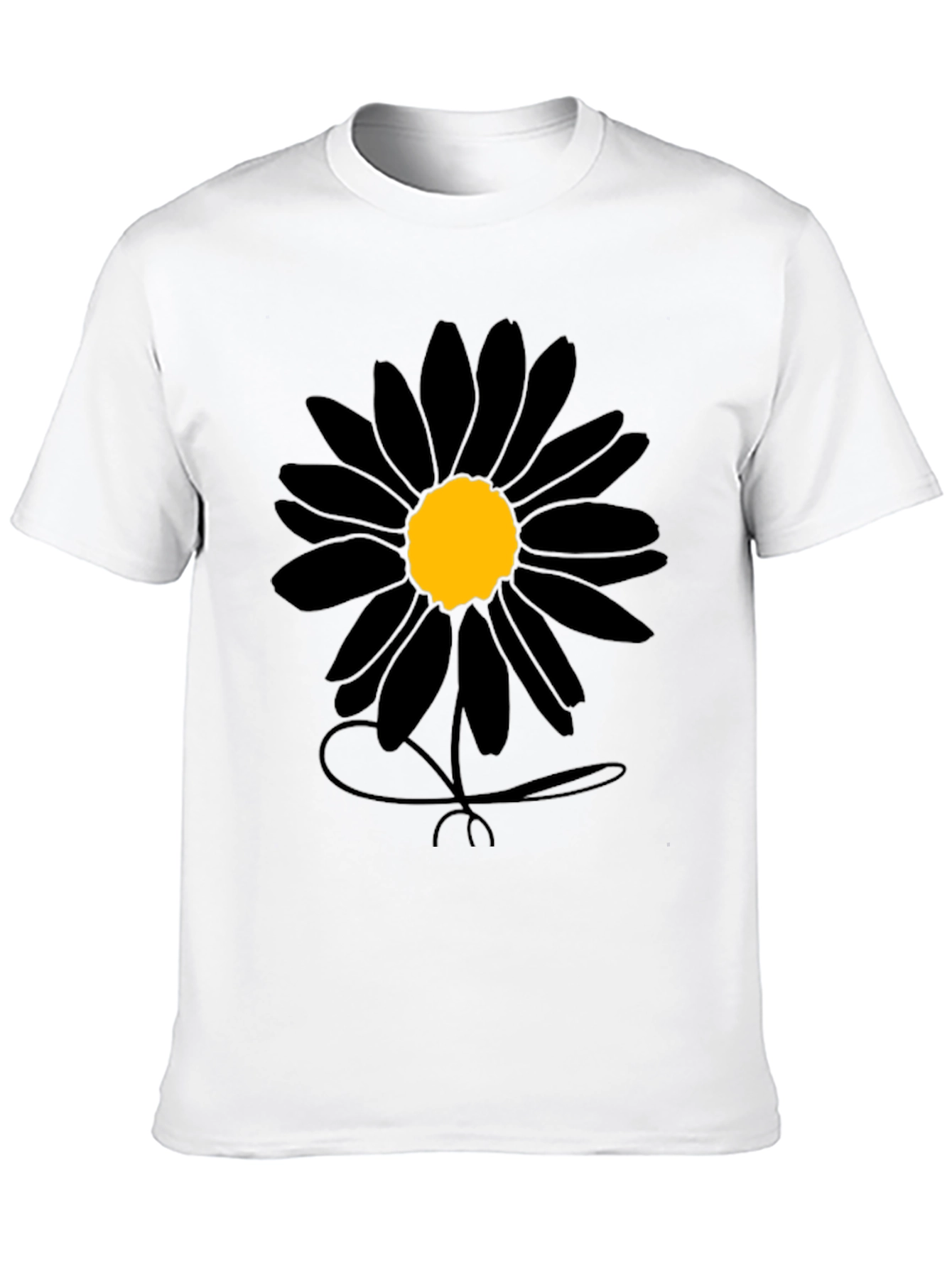 Black Daisy Graphic Tee - Mens Casual Shirt