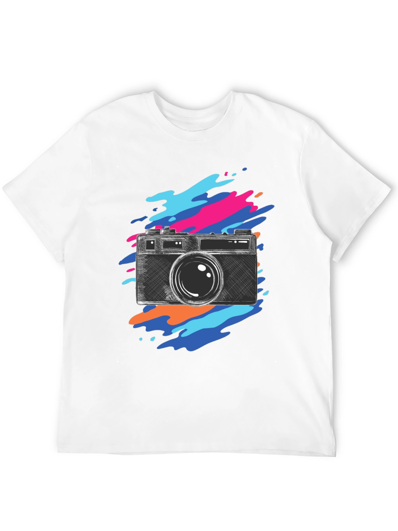 Camera Sketch Graphic Tee - Trendy Photo Lover Shirt