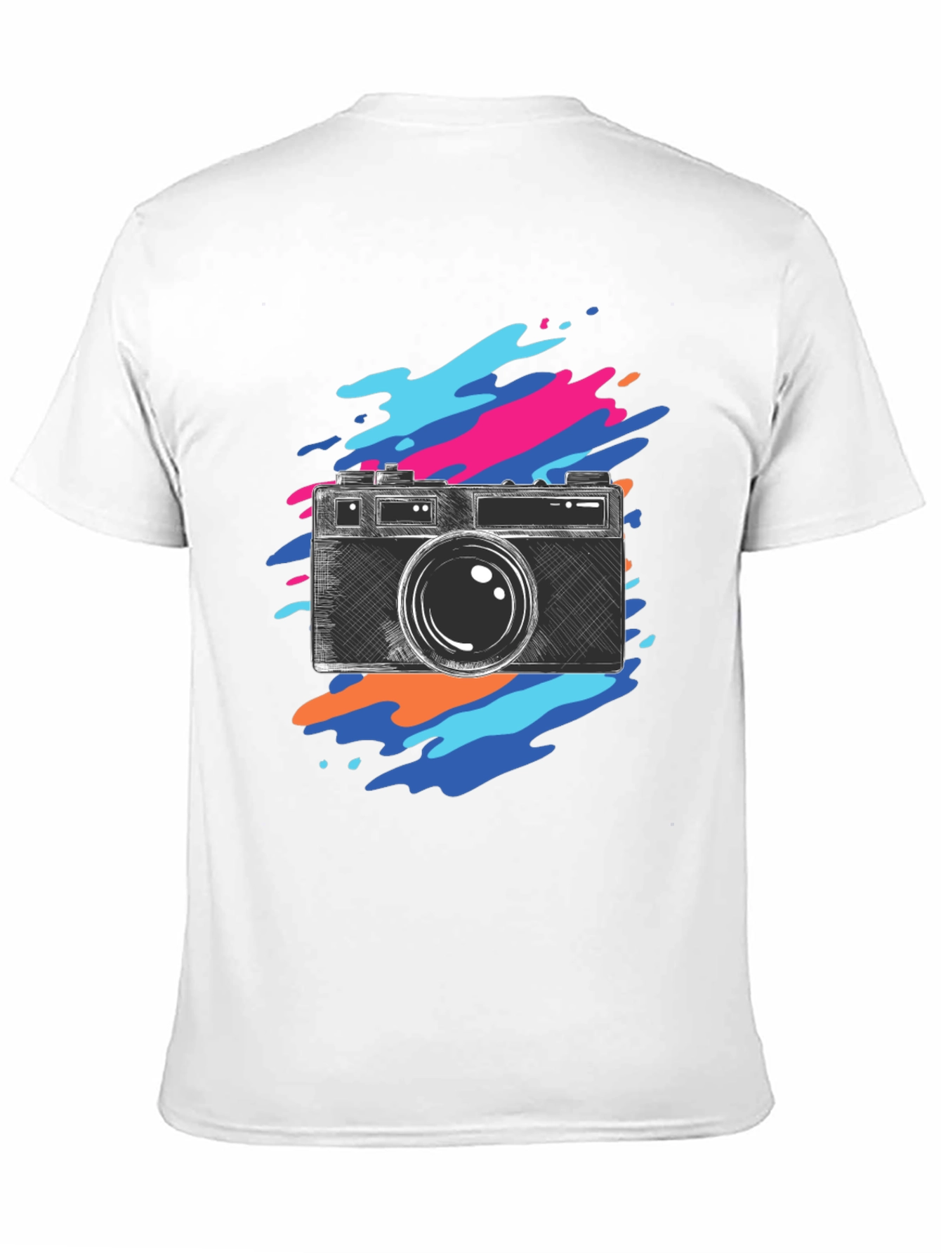 Camera Sketch Graphic Tee - Trendy Photo Lover Shirt