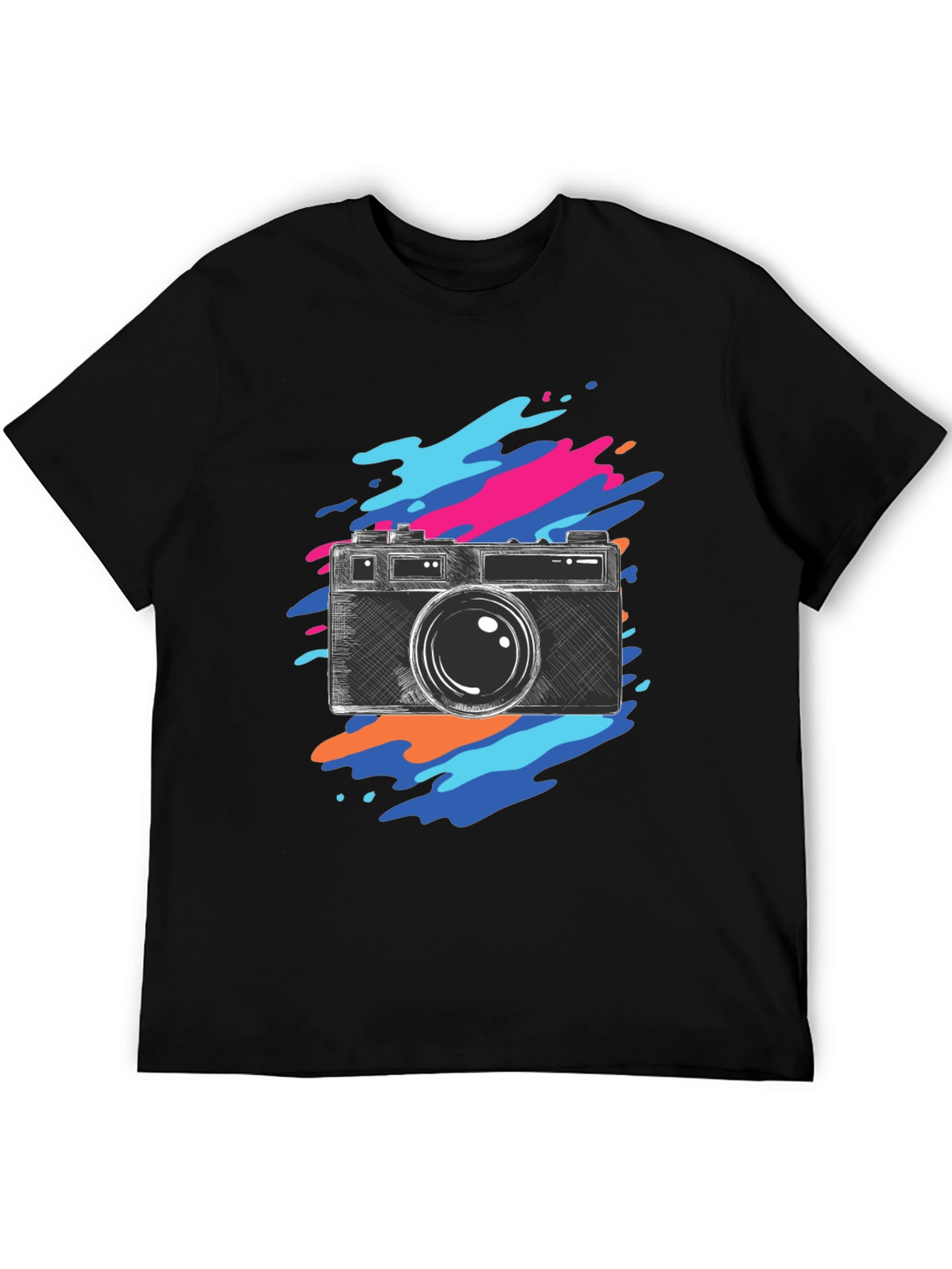 Camera Sketch Graphic Tee - Trendy Photo Lover Shirt