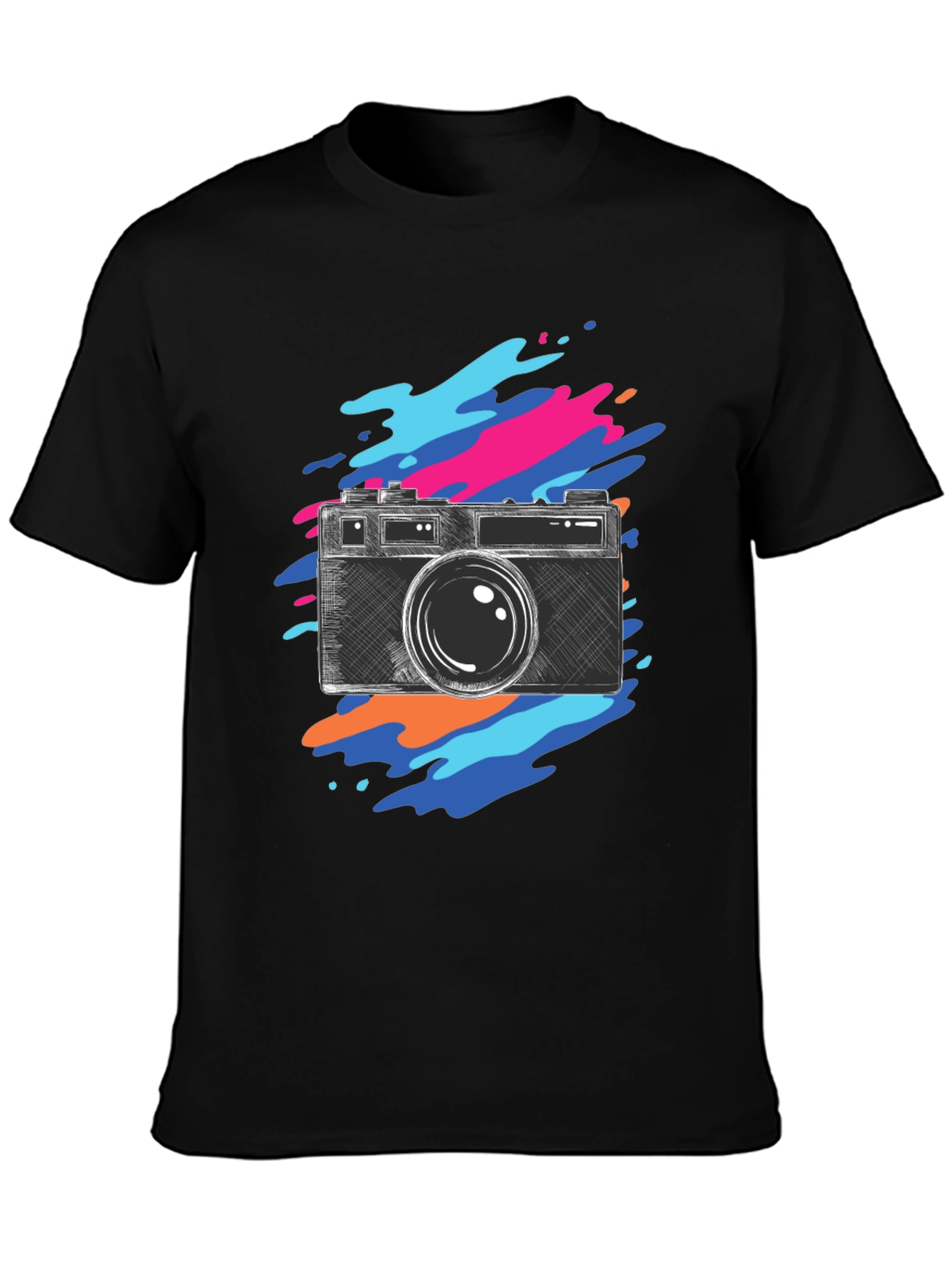 Camera Sketch Graphic Tee - Trendy Photo Lover Shirt