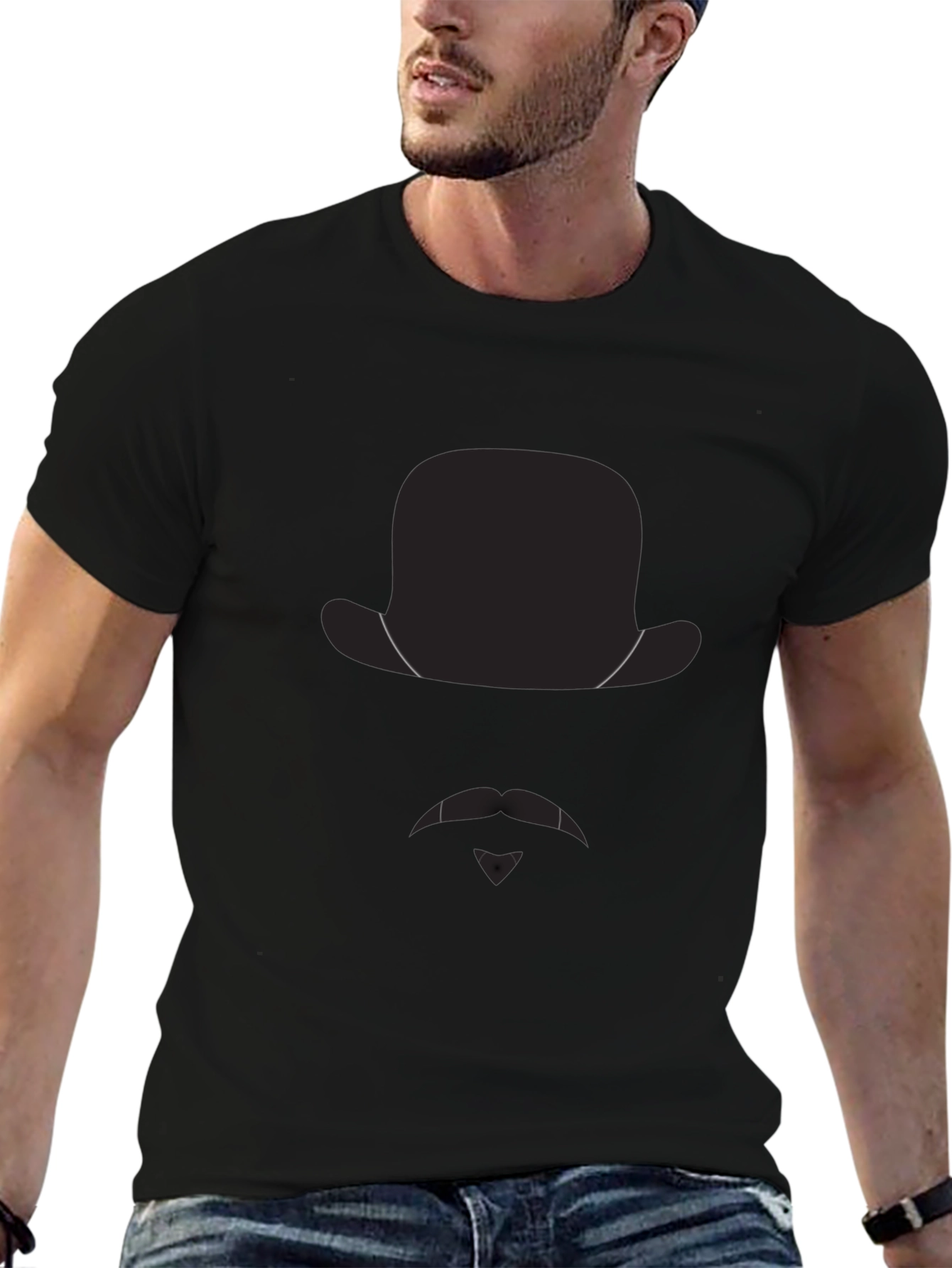 Gentleman Graphic Tee - Hat & Mustache