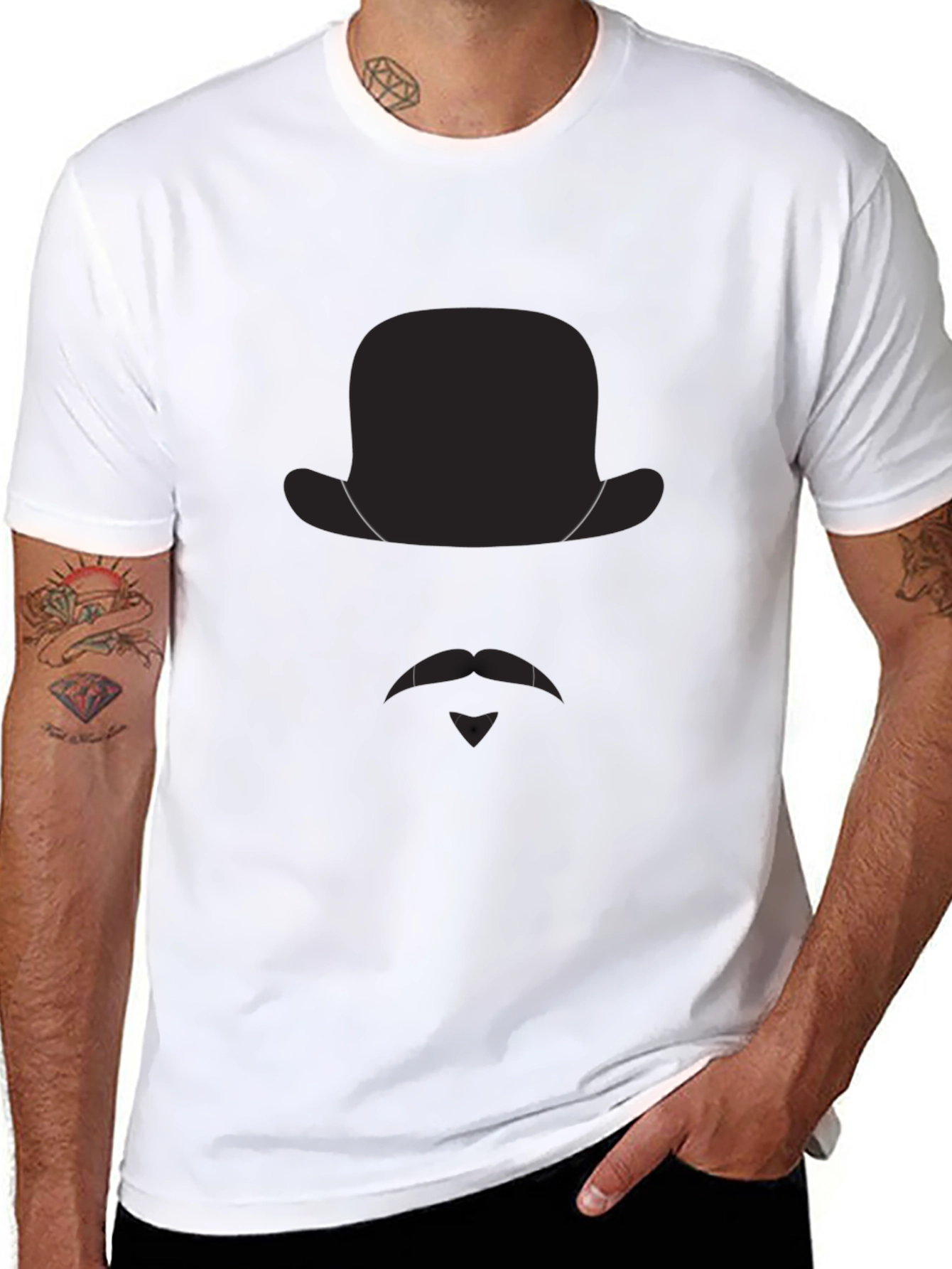 Gentleman Graphic Tee - Hat & Mustache