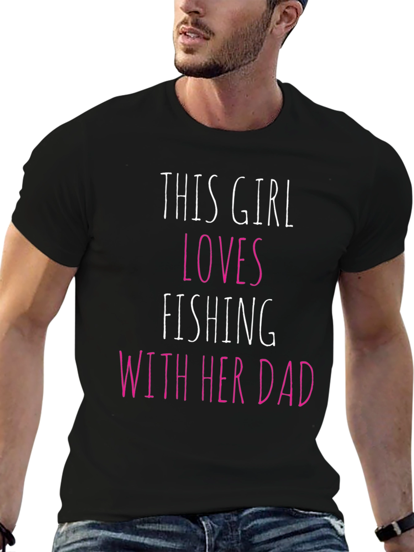 This Girl Loves Fishing With Her Dad Graphic Tee
