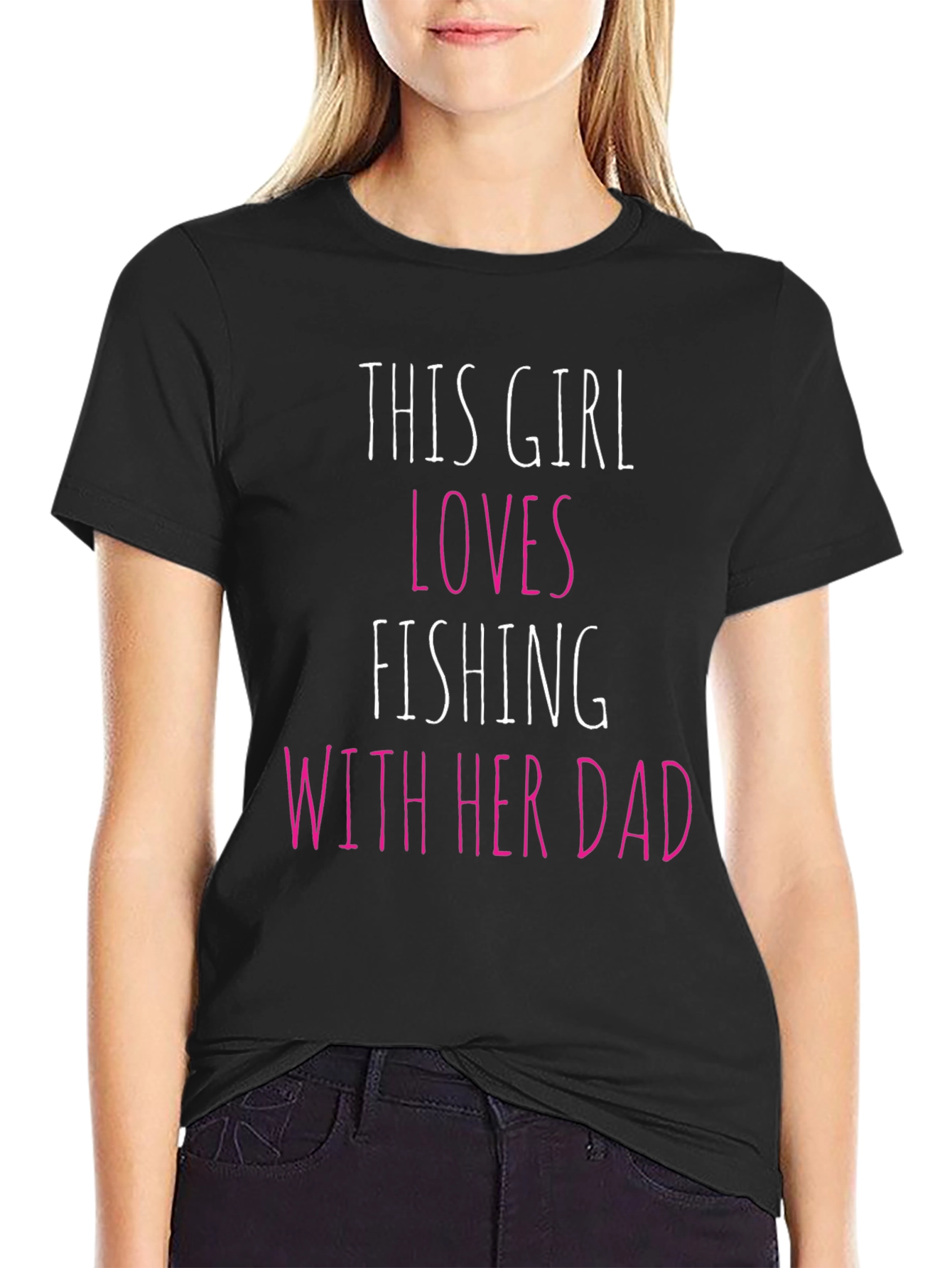 This Girl Loves Fishing With Her Dad Graphic Tee