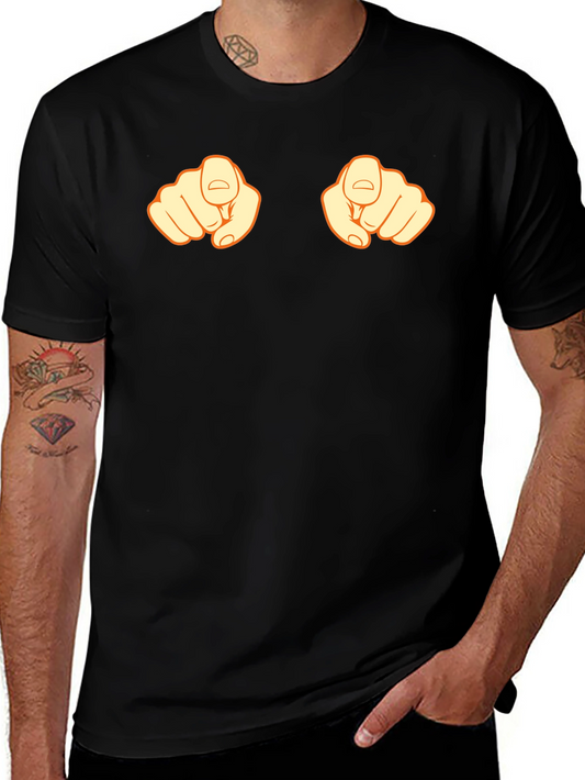 Pointing Fingers Graphic Tee - Black