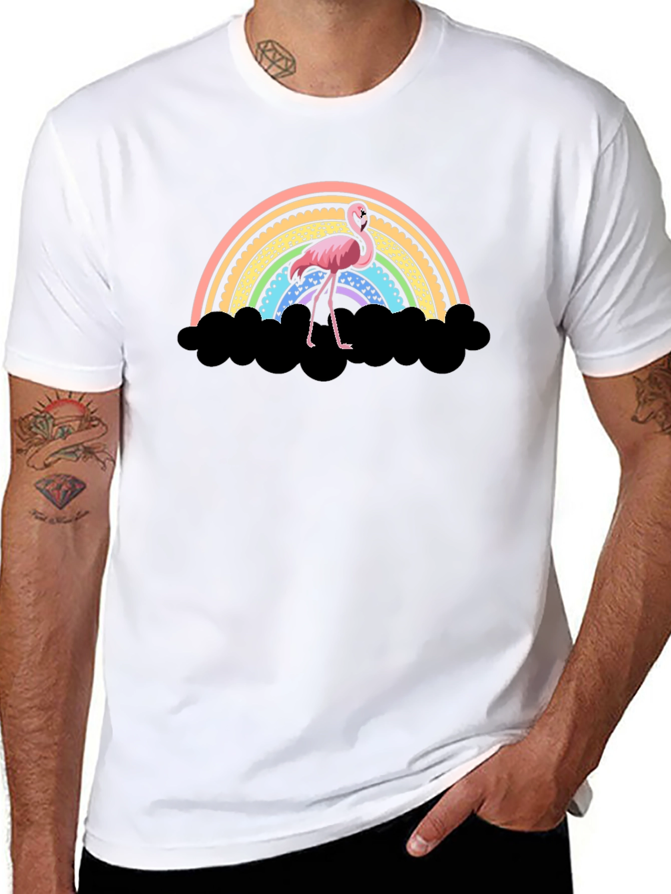 Flamingo Rainbow T-Shirt - Unique Graphic Tee