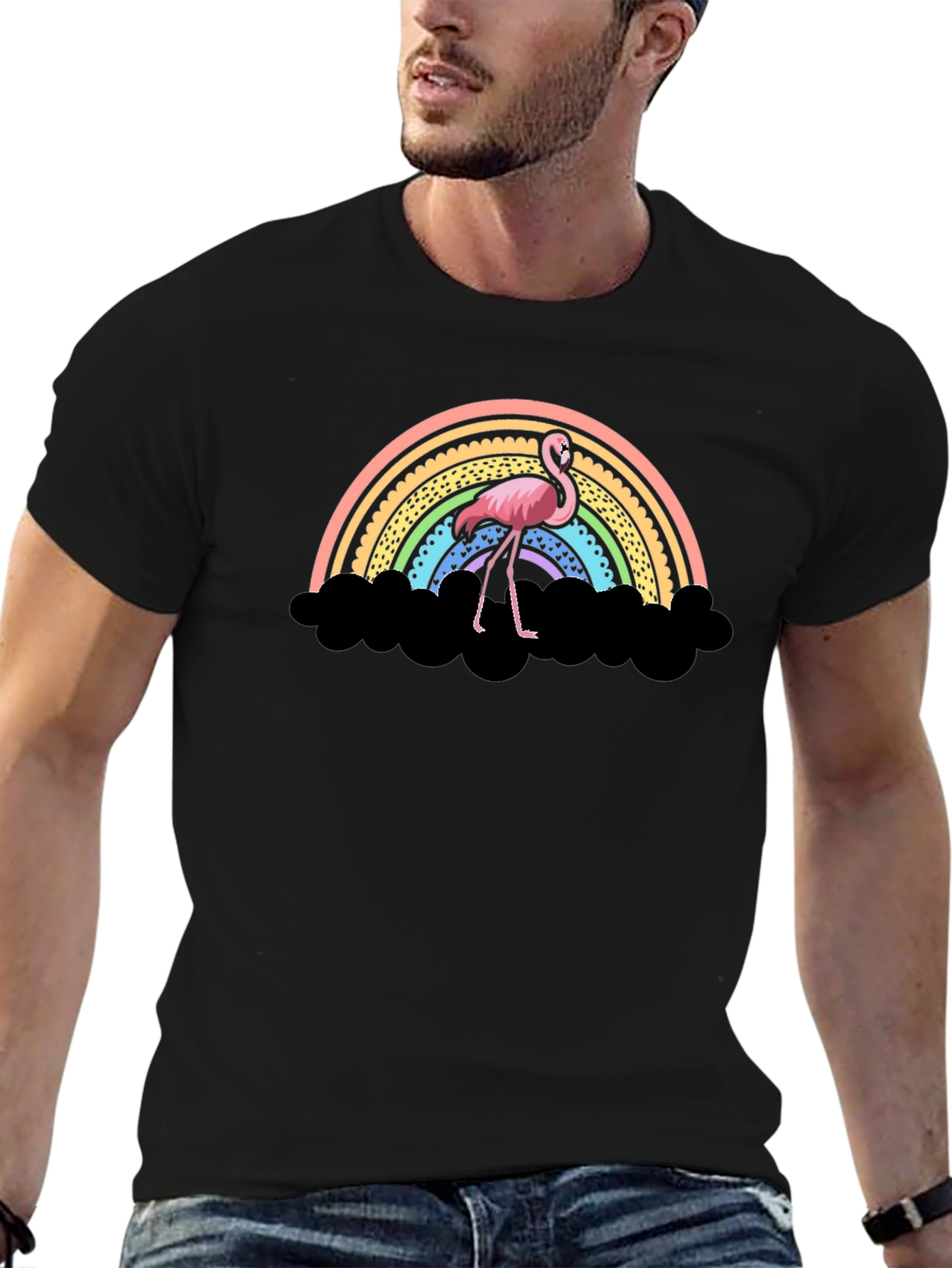 Flamingo Rainbow T-Shirt - Unique Graphic Tee