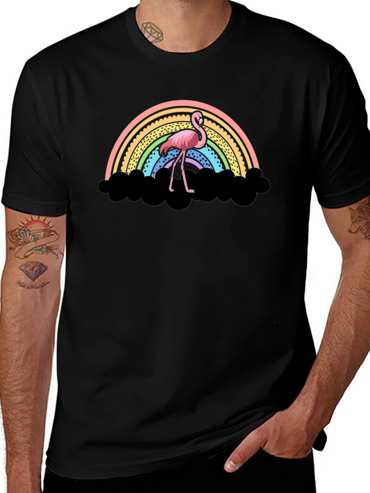 Flamingo Rainbow T-Shirt - Unique Graphic Tee