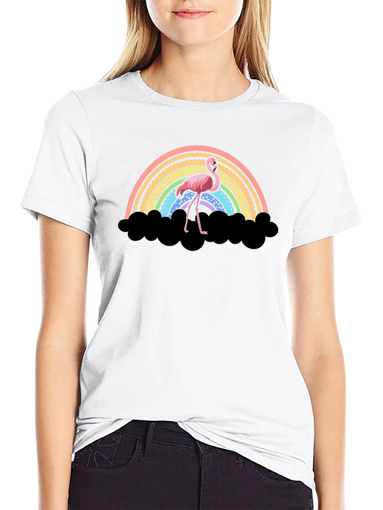 Flamingo Rainbow T-Shirt - Unique Graphic Tee