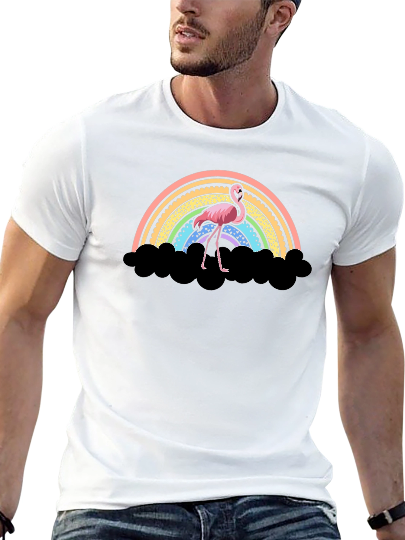 Flamingo Rainbow T-Shirt - Unique Graphic Tee