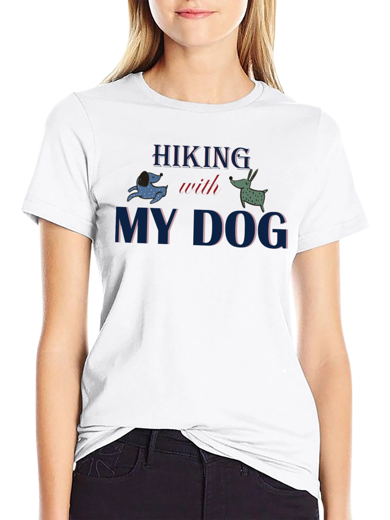 Hiking With My Dog Graphic T-Shirt