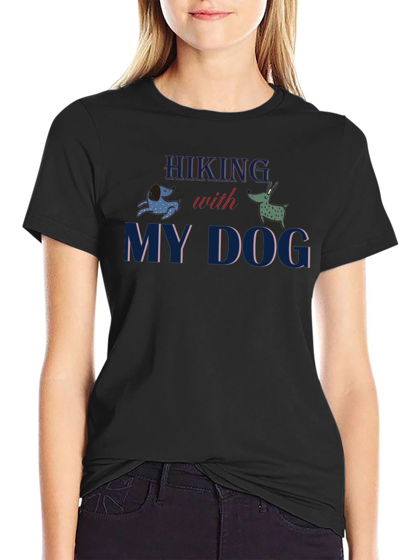 Hiking With My Dog Graphic T-Shirt