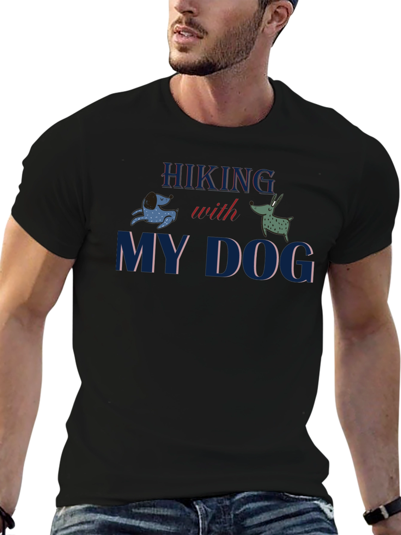 Hiking With My Dog Graphic T-Shirt
