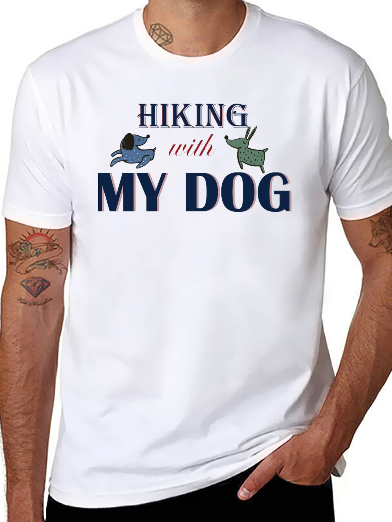Hiking With My Dog Graphic T-Shirt