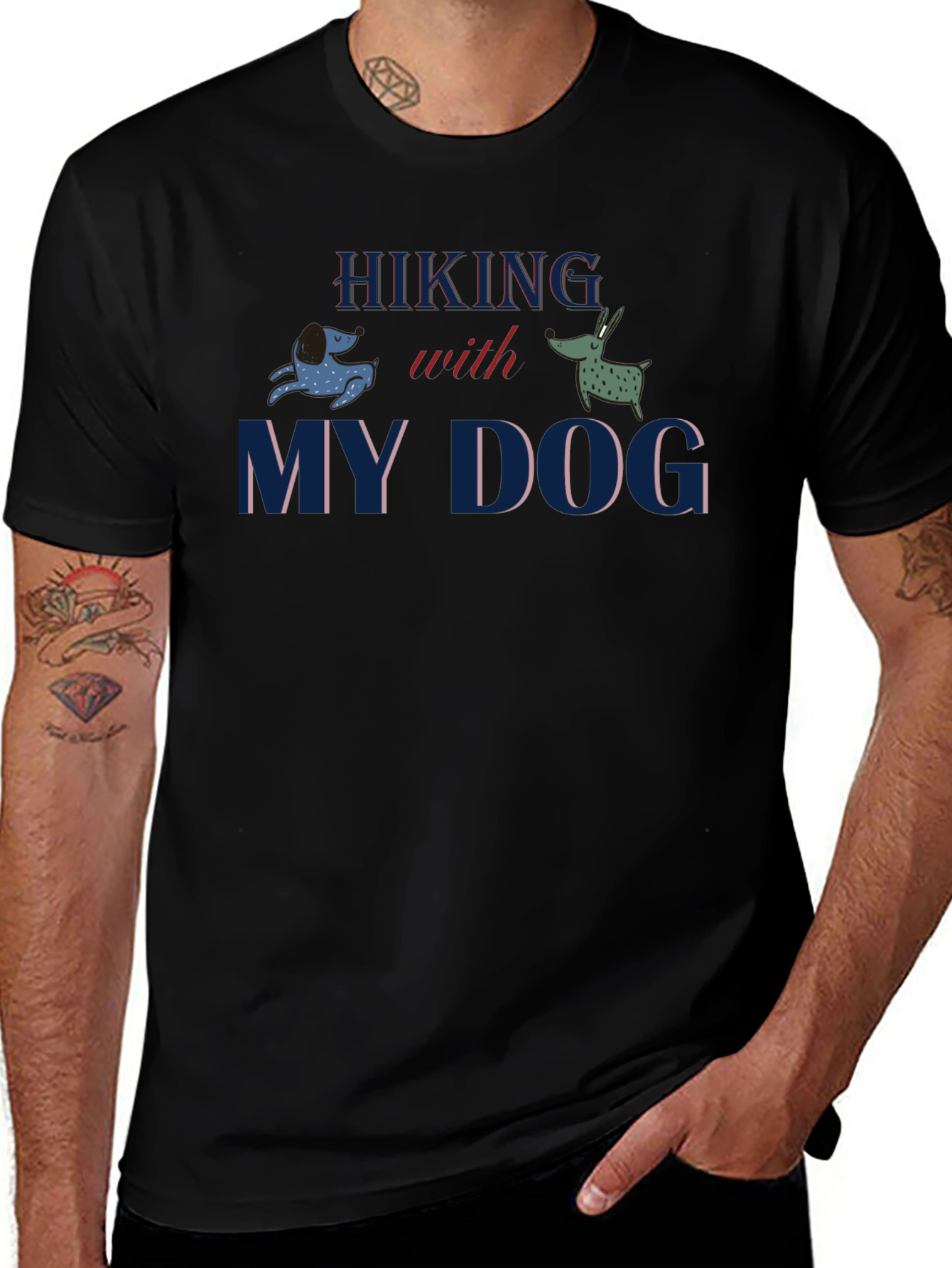 Hiking With My Dog Graphic T-Shirt