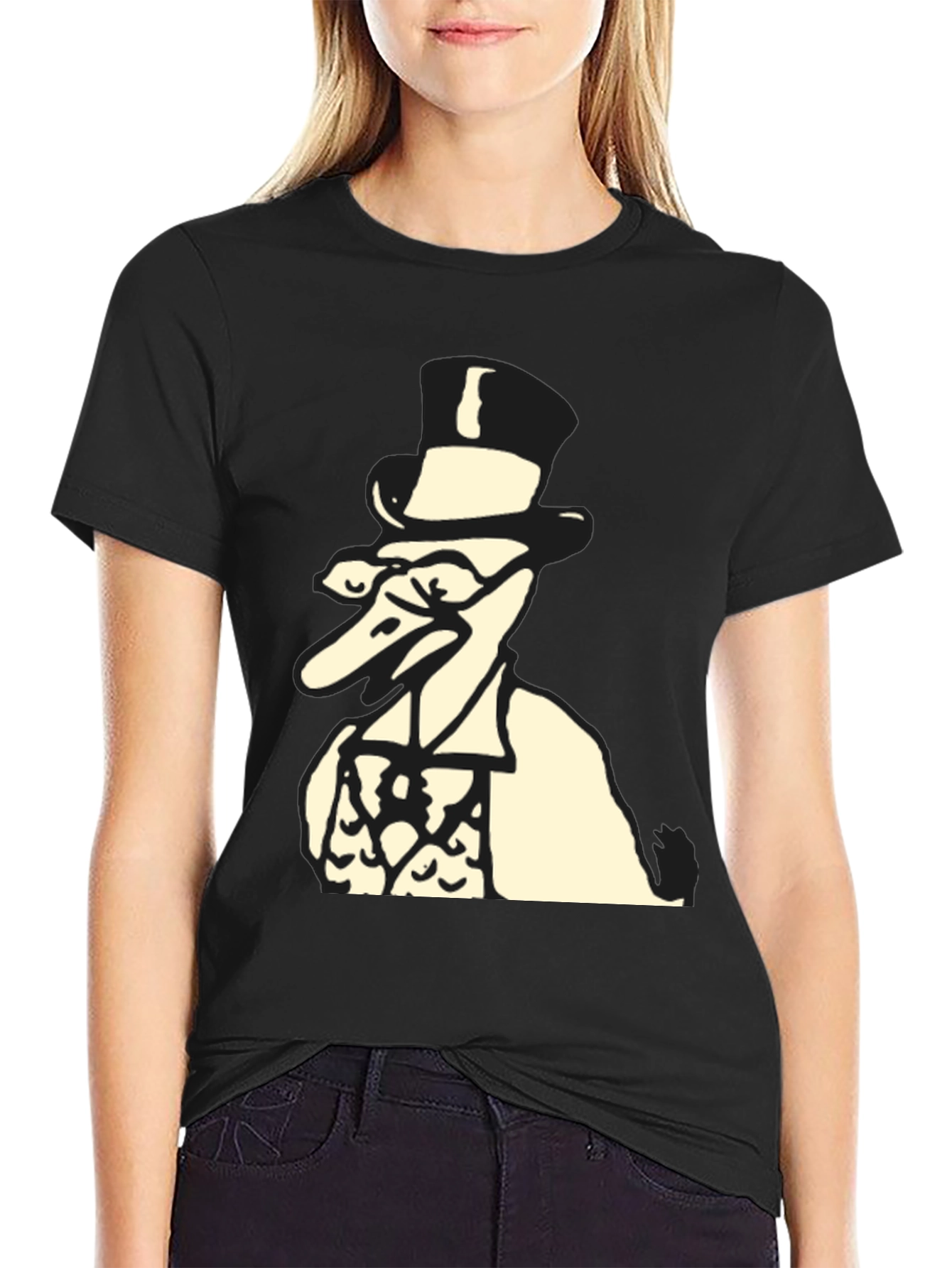 Top Hat Duck Black T-Shirt