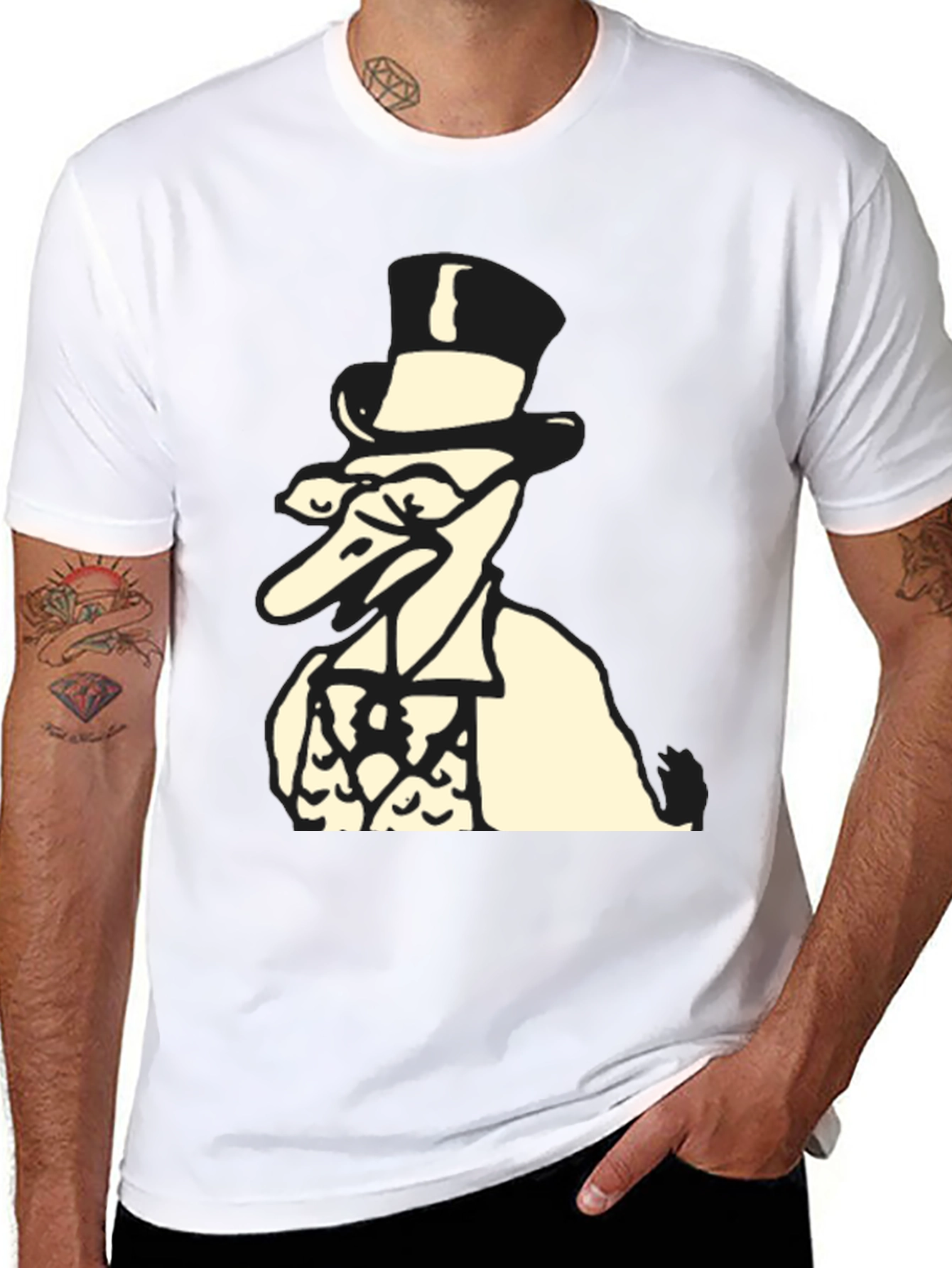 Top Hat Duck Black T-Shirt