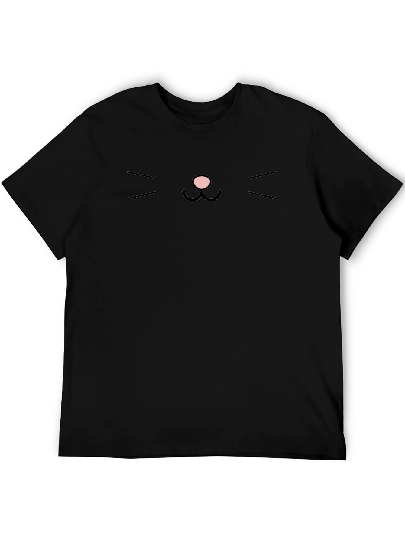 Cute Cat Face Black T-Shirt
