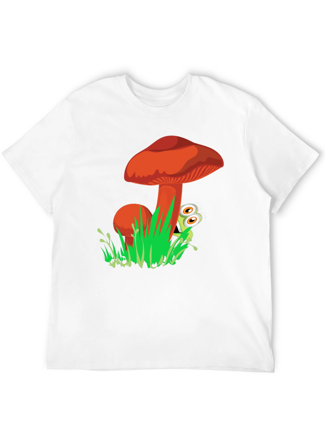 Mushroom & Frog Graphic Tee - Black Cotton Blend