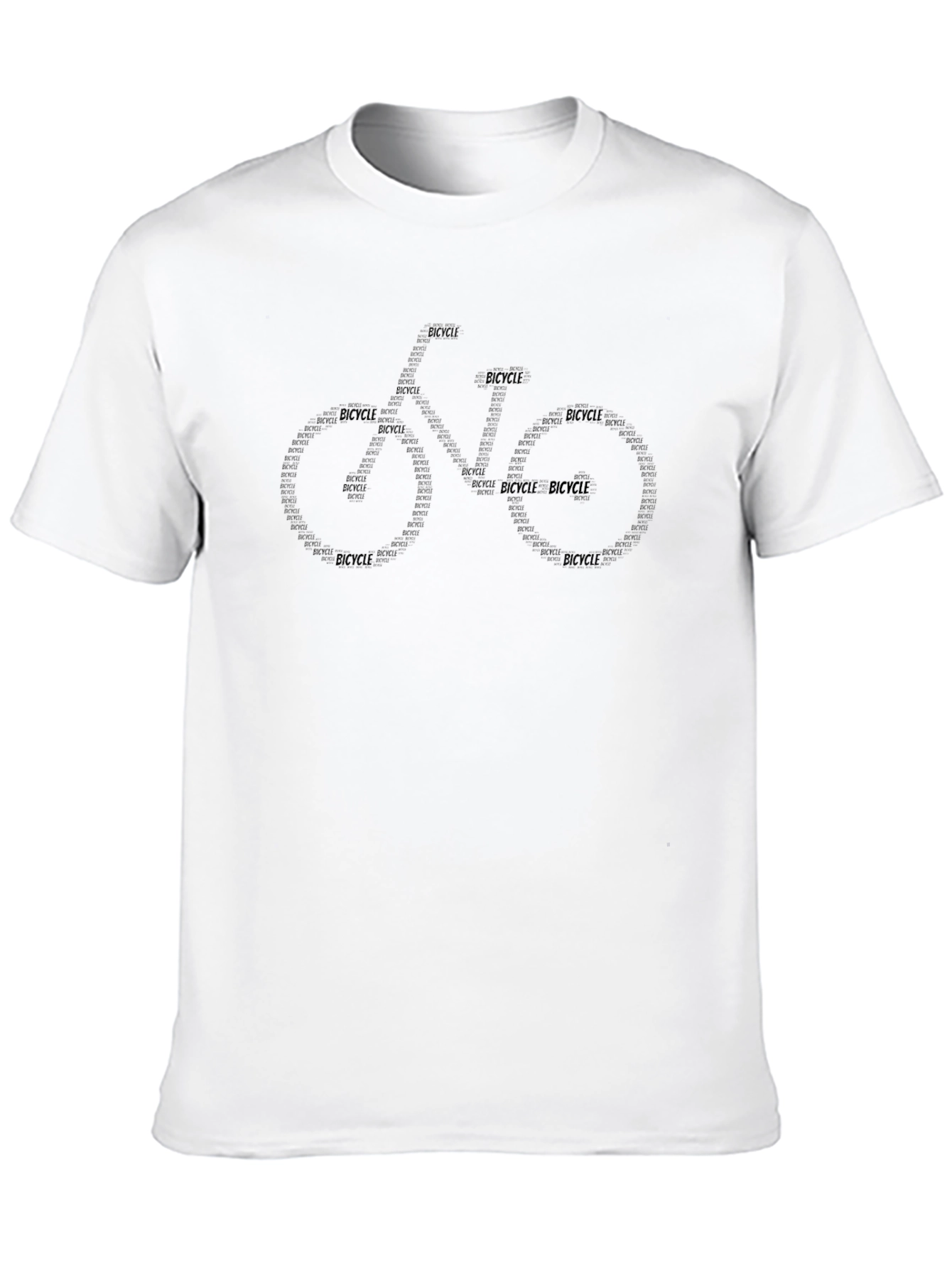 Bicycle Word Art Black T-Shirt