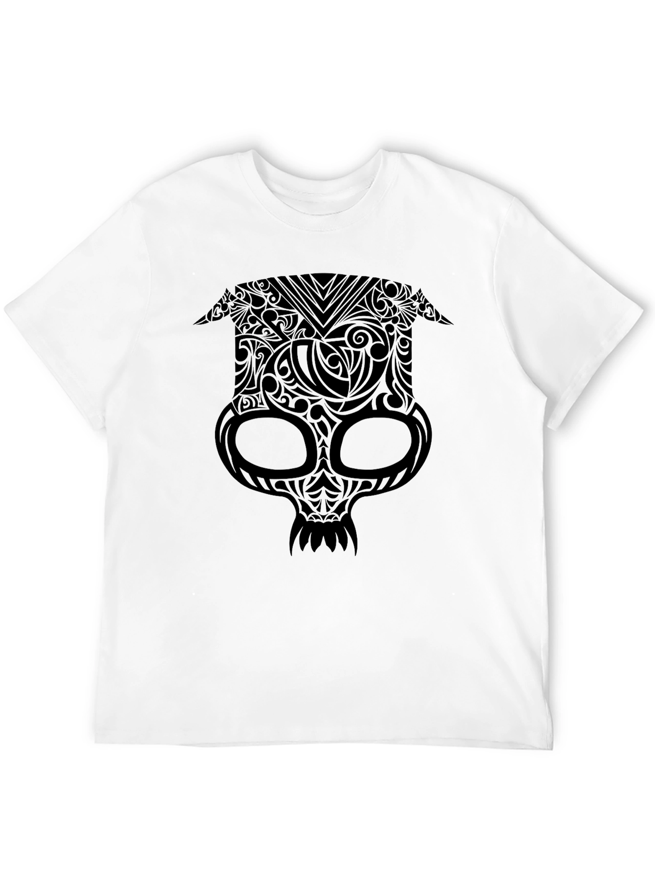 Tribal Skull Graphic Black T-Shirt