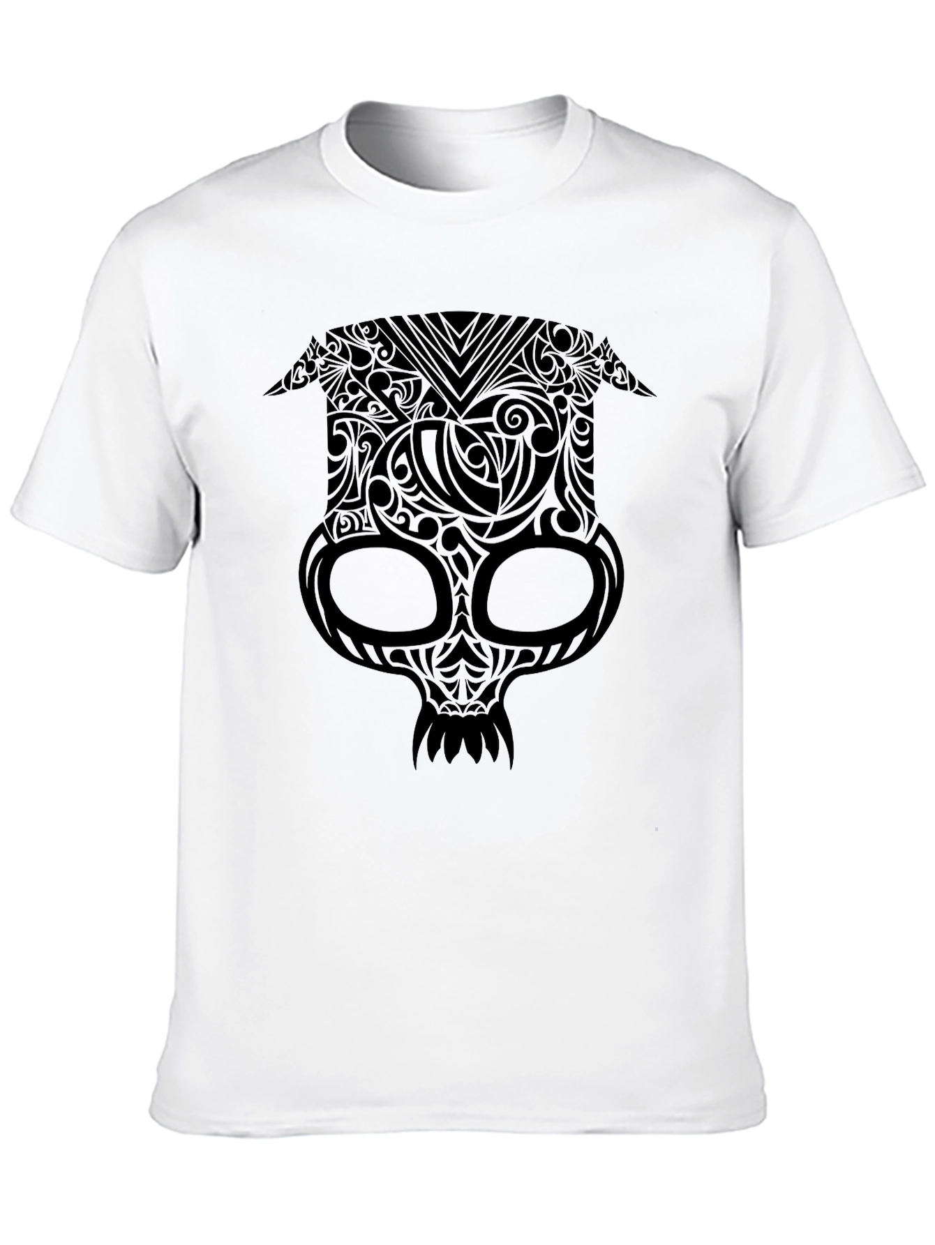 Tribal Skull Graphic Black T-Shirt