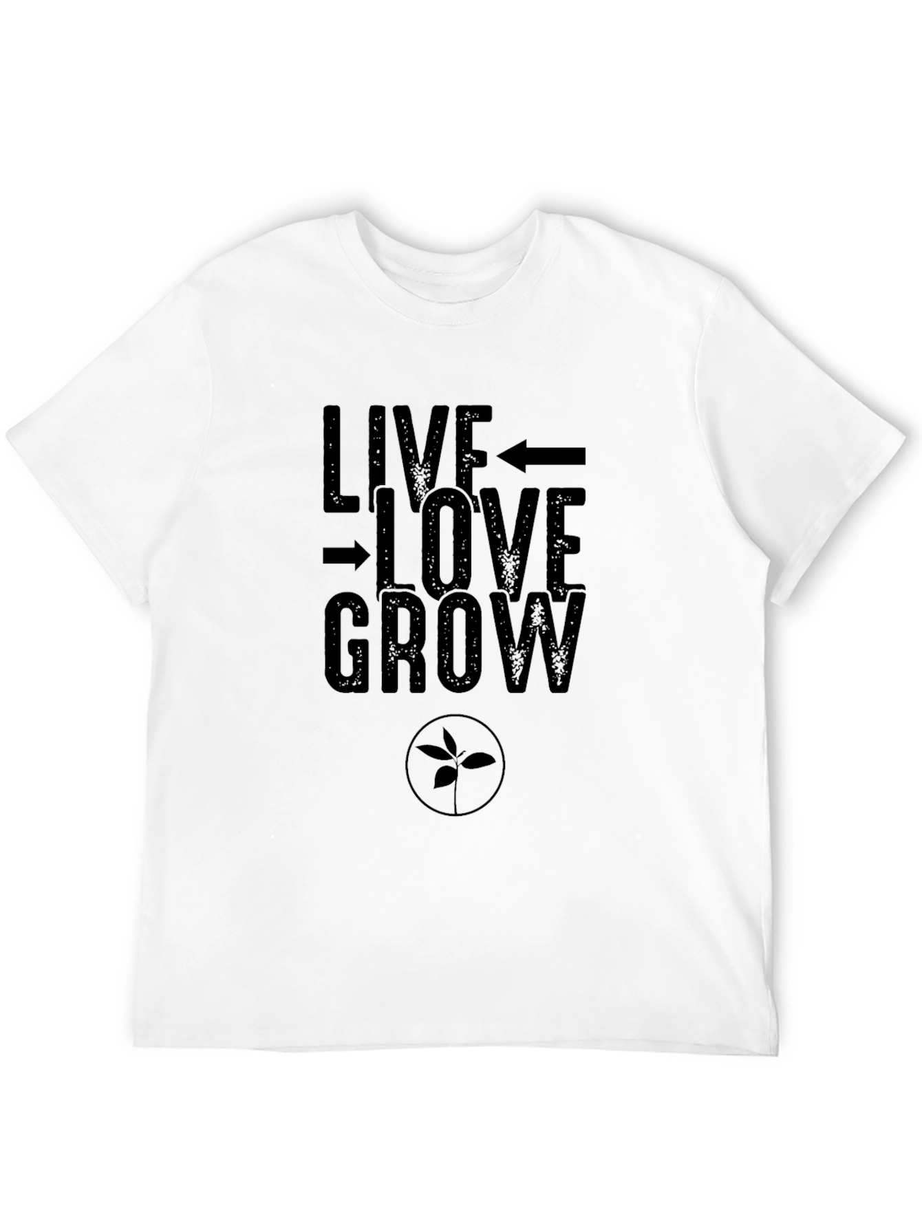 Live Love Grow Graphic Tee - Black Cotton T-Shirt