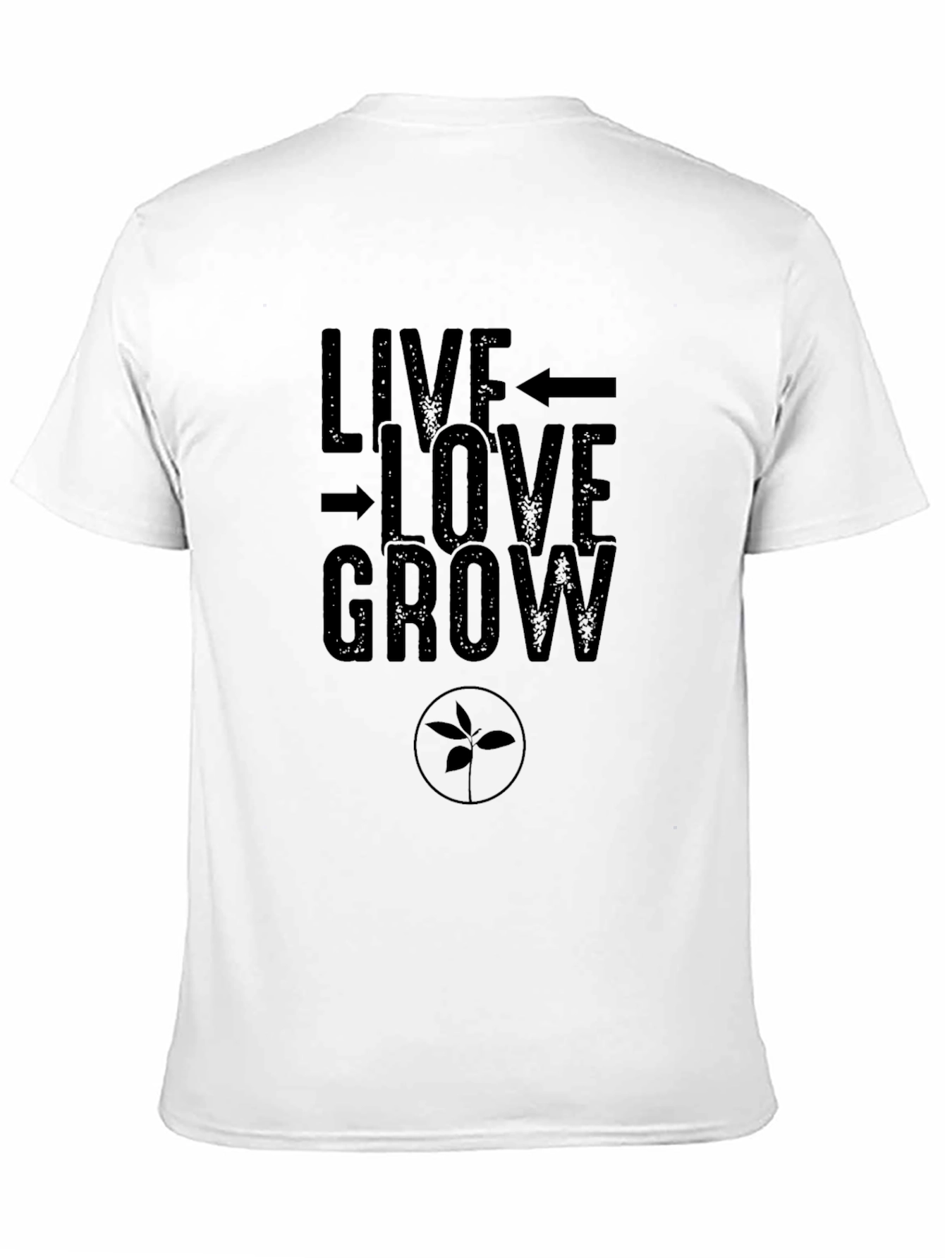 Live Love Grow Graphic Tee - Black Cotton T-Shirt