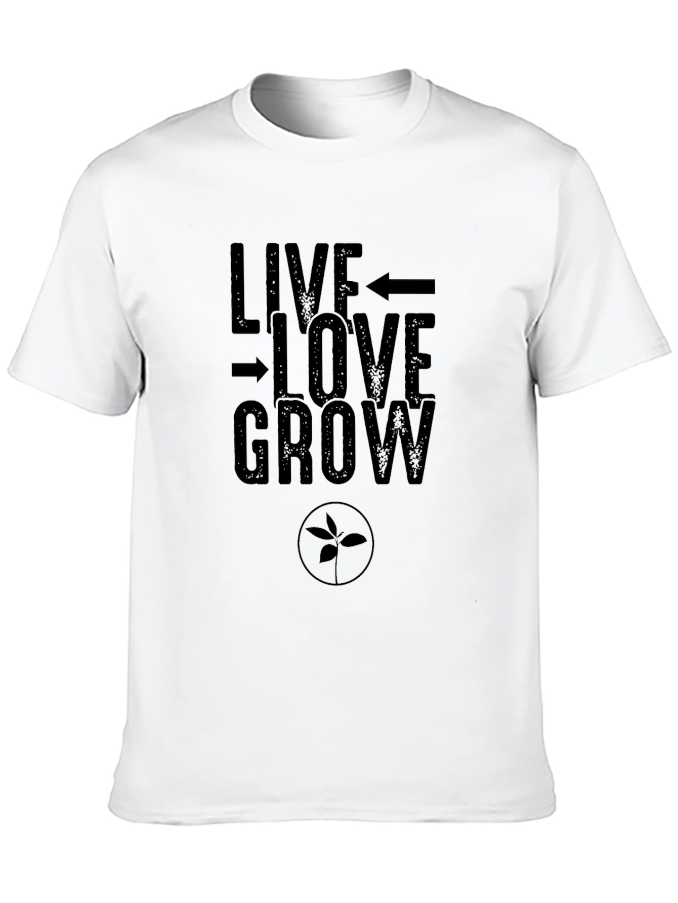 Live Love Grow Graphic Tee - Black Cotton T-Shirt