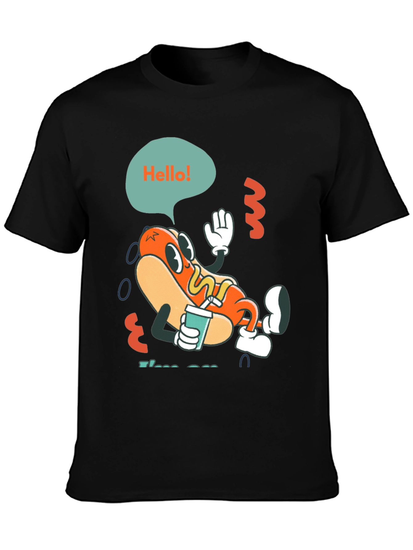 Cartoon Hotdog Graphic Tee