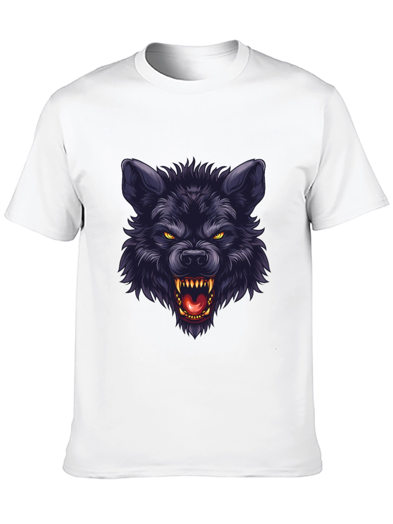 Black Wolf Graphic T-Shirt - Fierce Animal Design