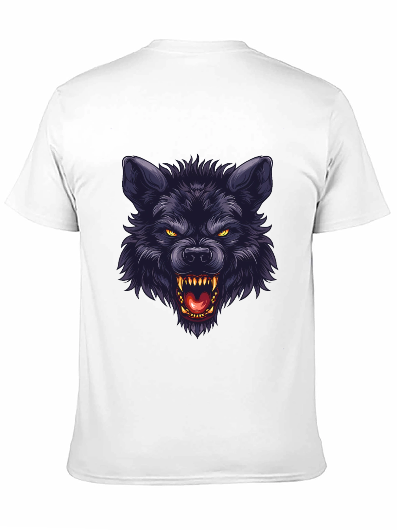 Black Wolf Graphic T-Shirt - Fierce Animal Design