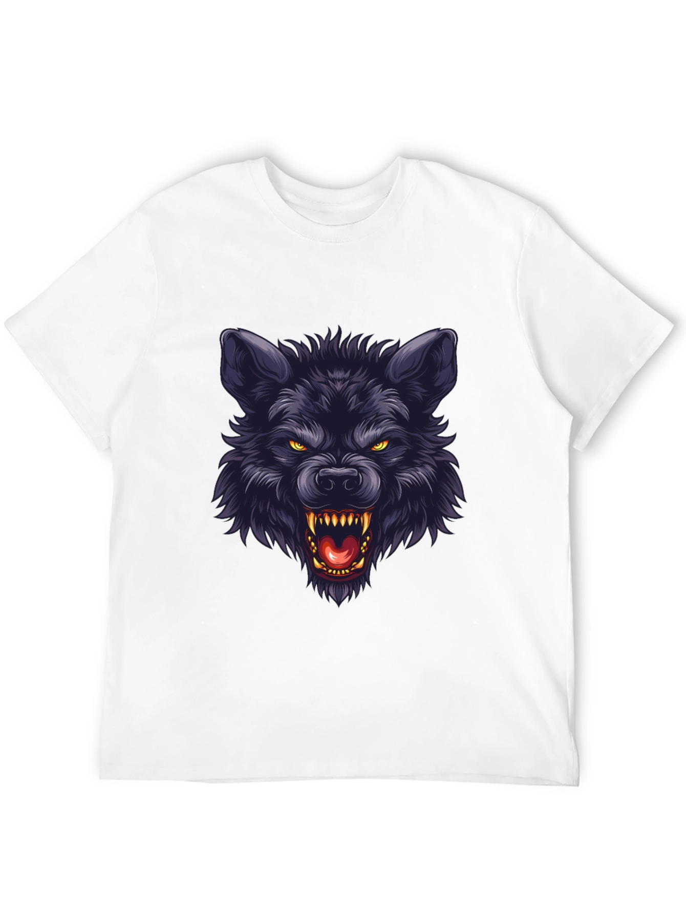 Black Wolf Graphic T-Shirt - Fierce Animal Design