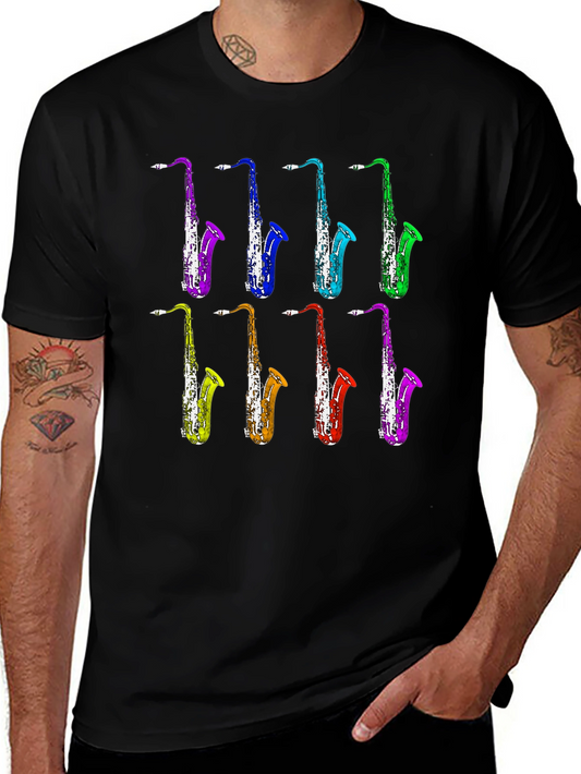 Saxophone Music T-Shirt - Colorful Jazz Design