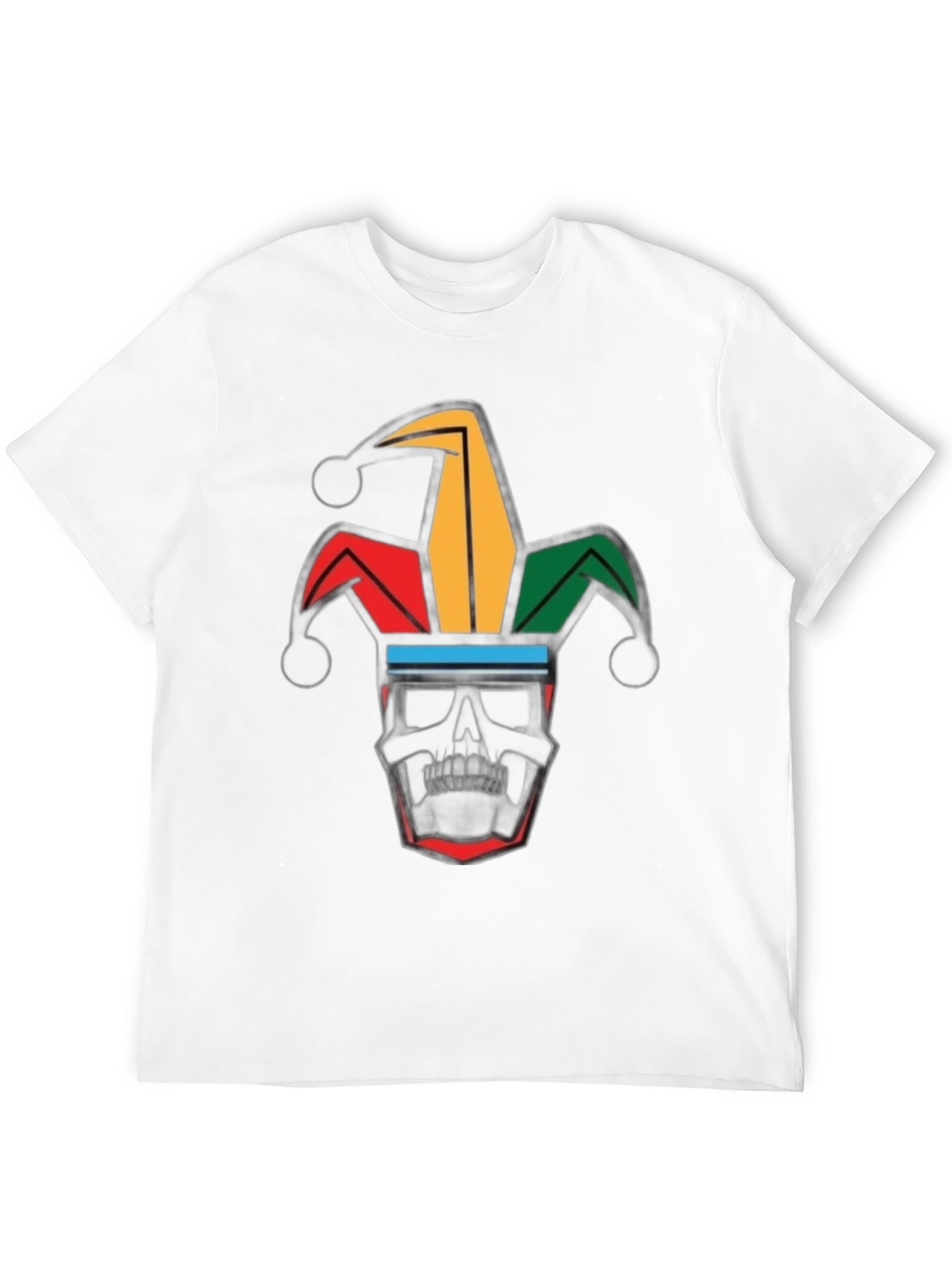 Jester Skull Graphic Tee - Black Cotton Shirt