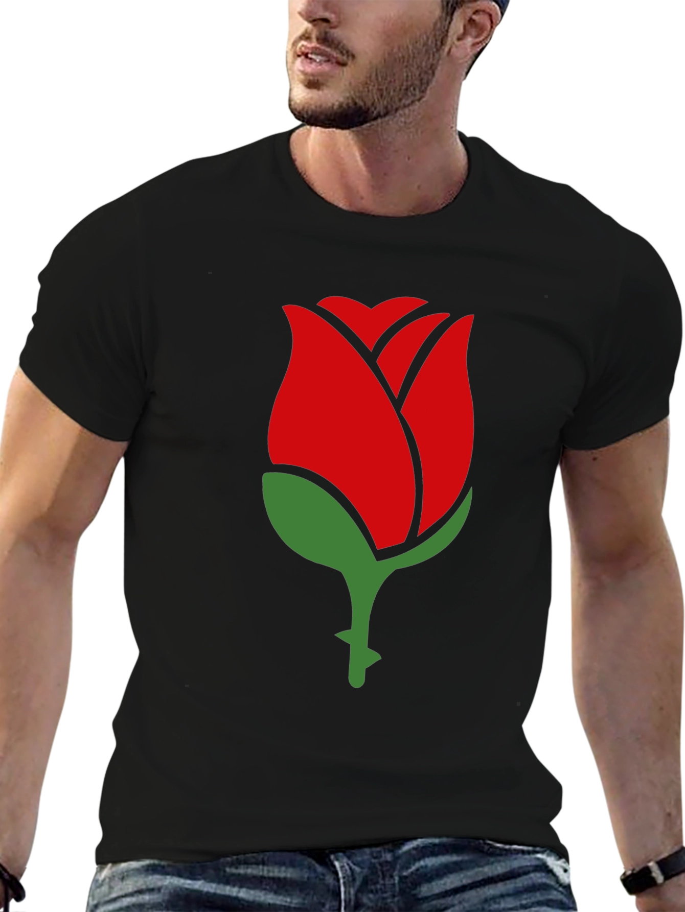 Rose Graphic Tee - Classic Black T-Shirt
