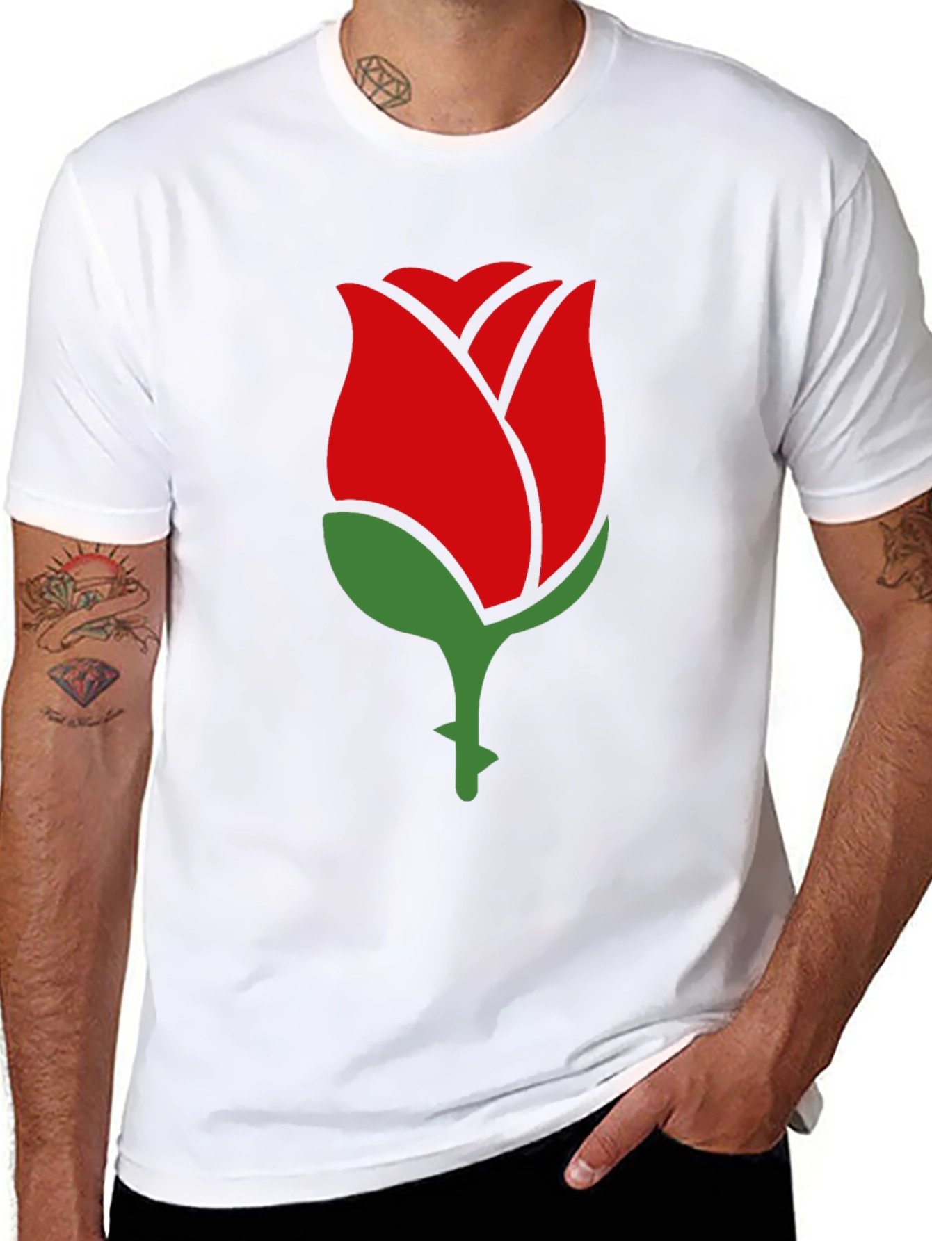 Rose Graphic Tee - Classic Black T-Shirt