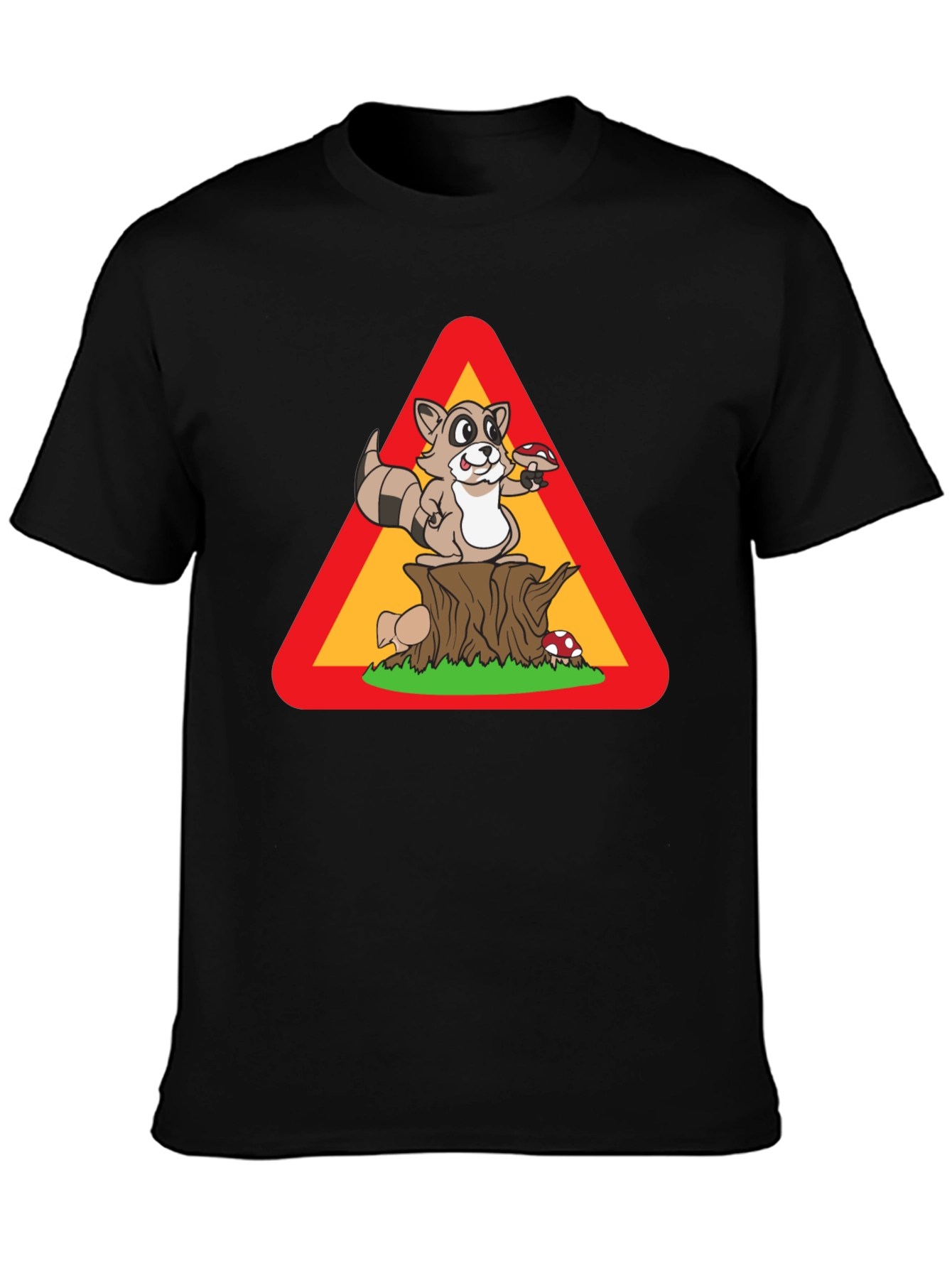 Raccoon Warning Sign T-Shirt - Funny Wildlife Tee