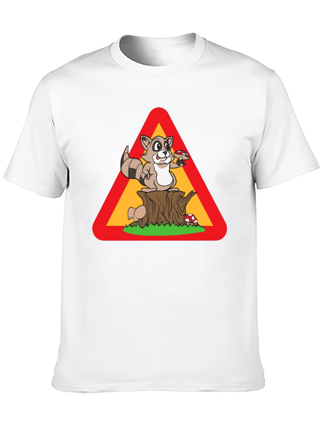 Raccoon Warning Sign T-Shirt - Funny Wildlife Tee