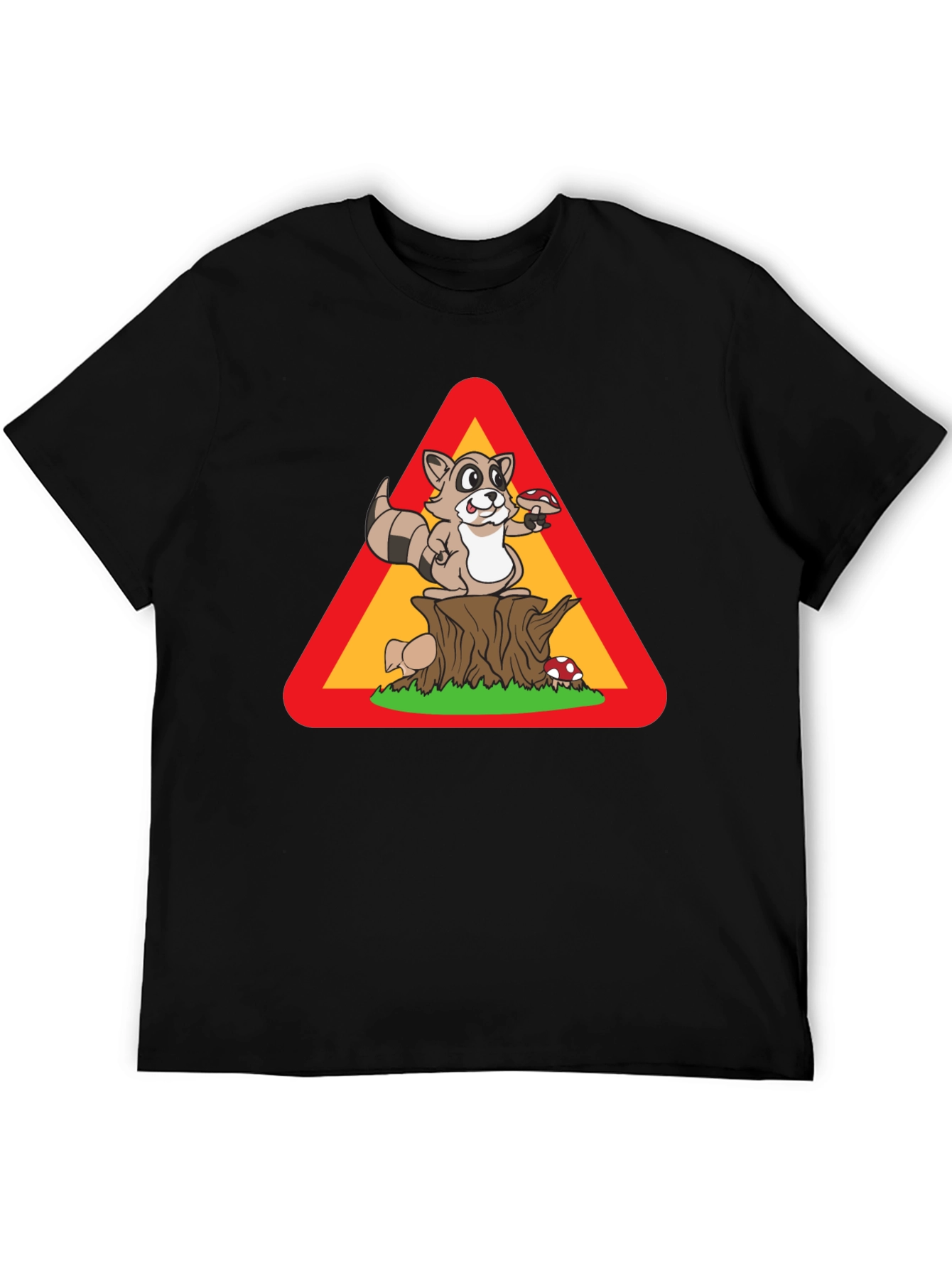 Raccoon Warning Sign T-Shirt - Funny Wildlife Tee