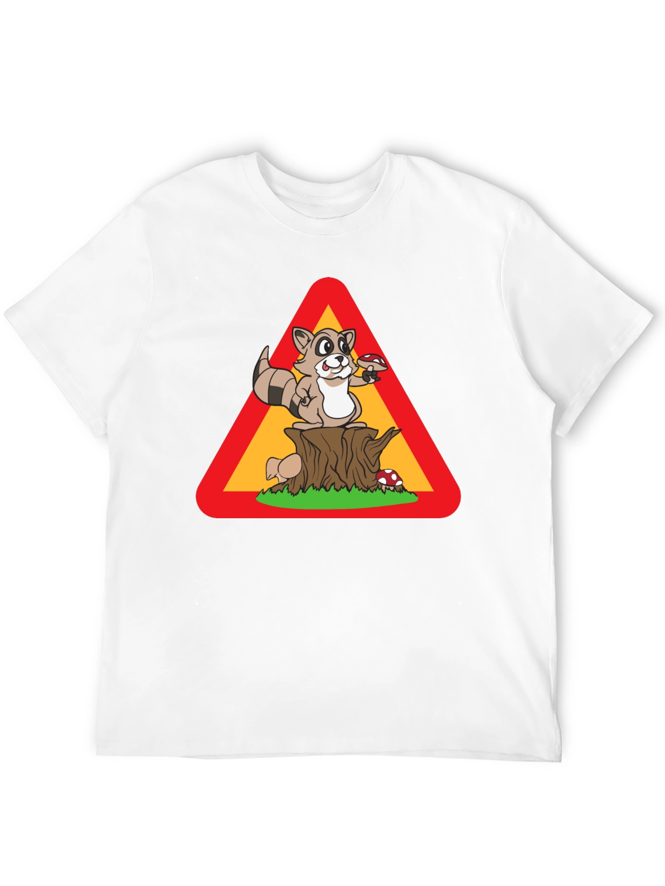 Raccoon Warning Sign T-Shirt - Funny Wildlife Tee