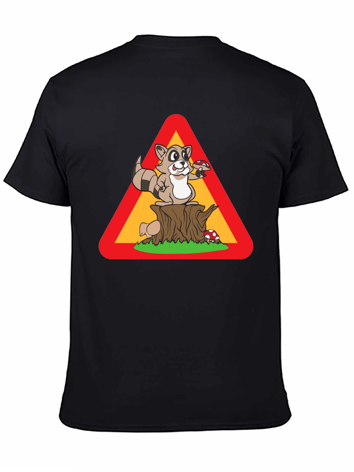 Raccoon Warning Sign T-Shirt - Funny Wildlife Tee