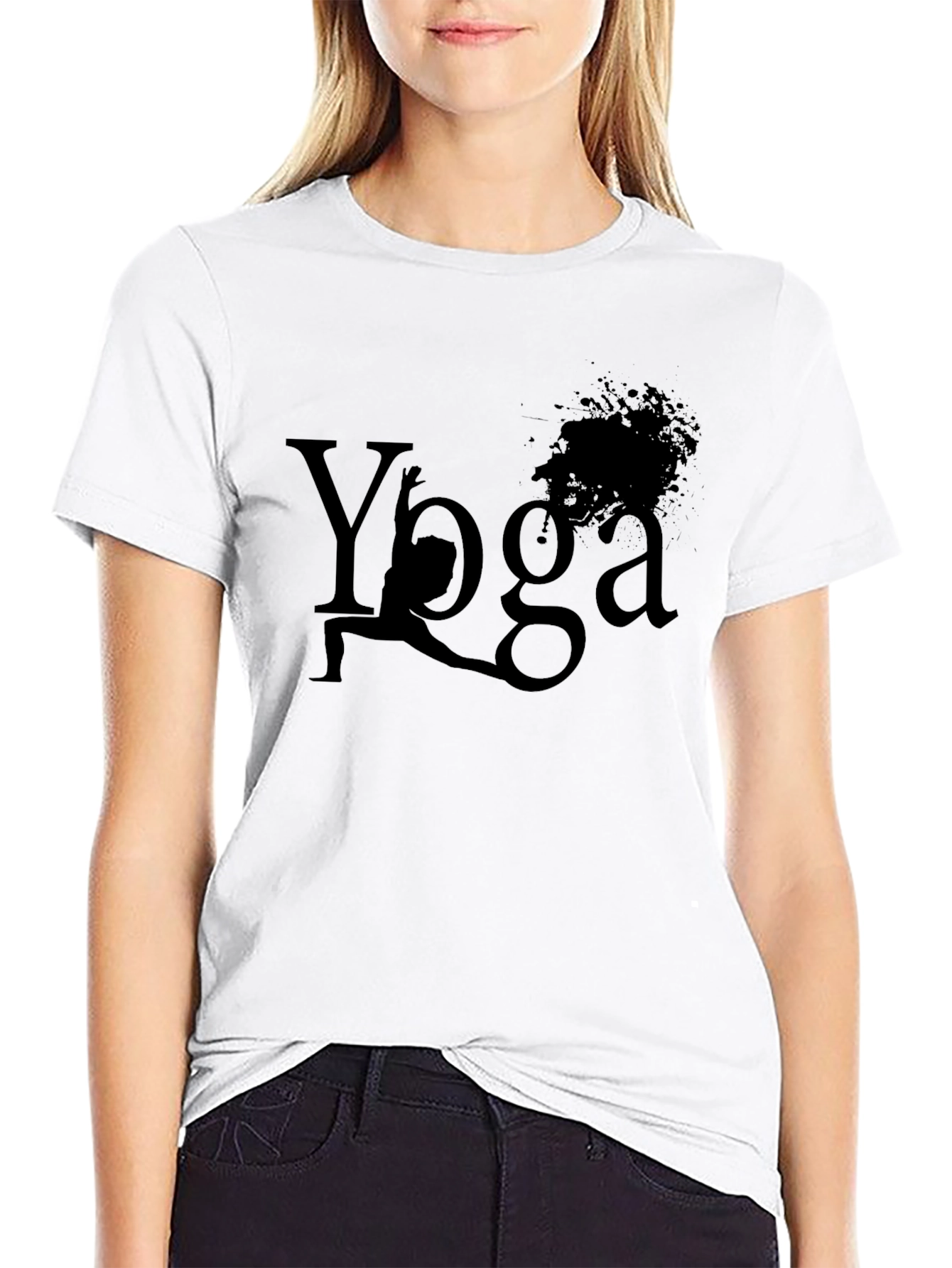 Yoga Pose Graphic Tee - Mens Black T-Shirt